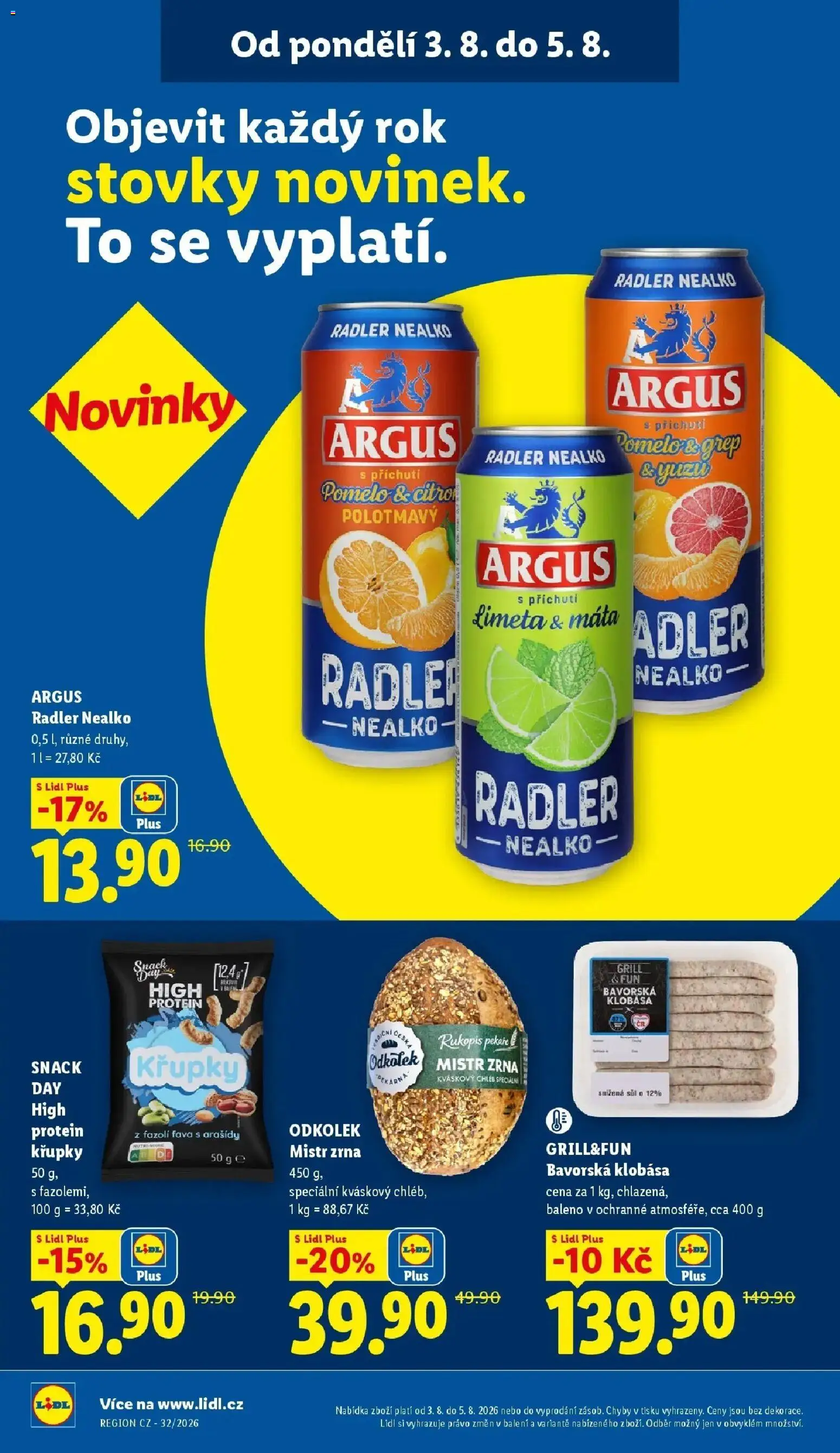 Lidl aktuální leták od 03.08.2026 | Strana: 32 | Produkty: Grep, Klobása, Citron, Sůl