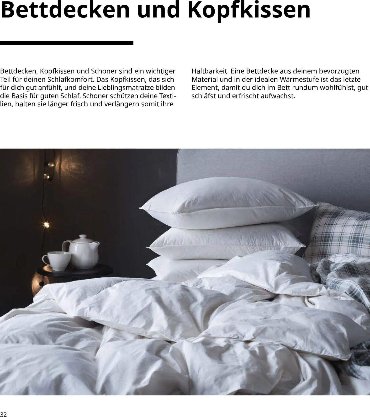 Ikea Prospekt Schlafkomfort – gültig ab 16.09.2026 | Seite: 32 | Produkte: Bett, Bettdecke, Kopfkissen