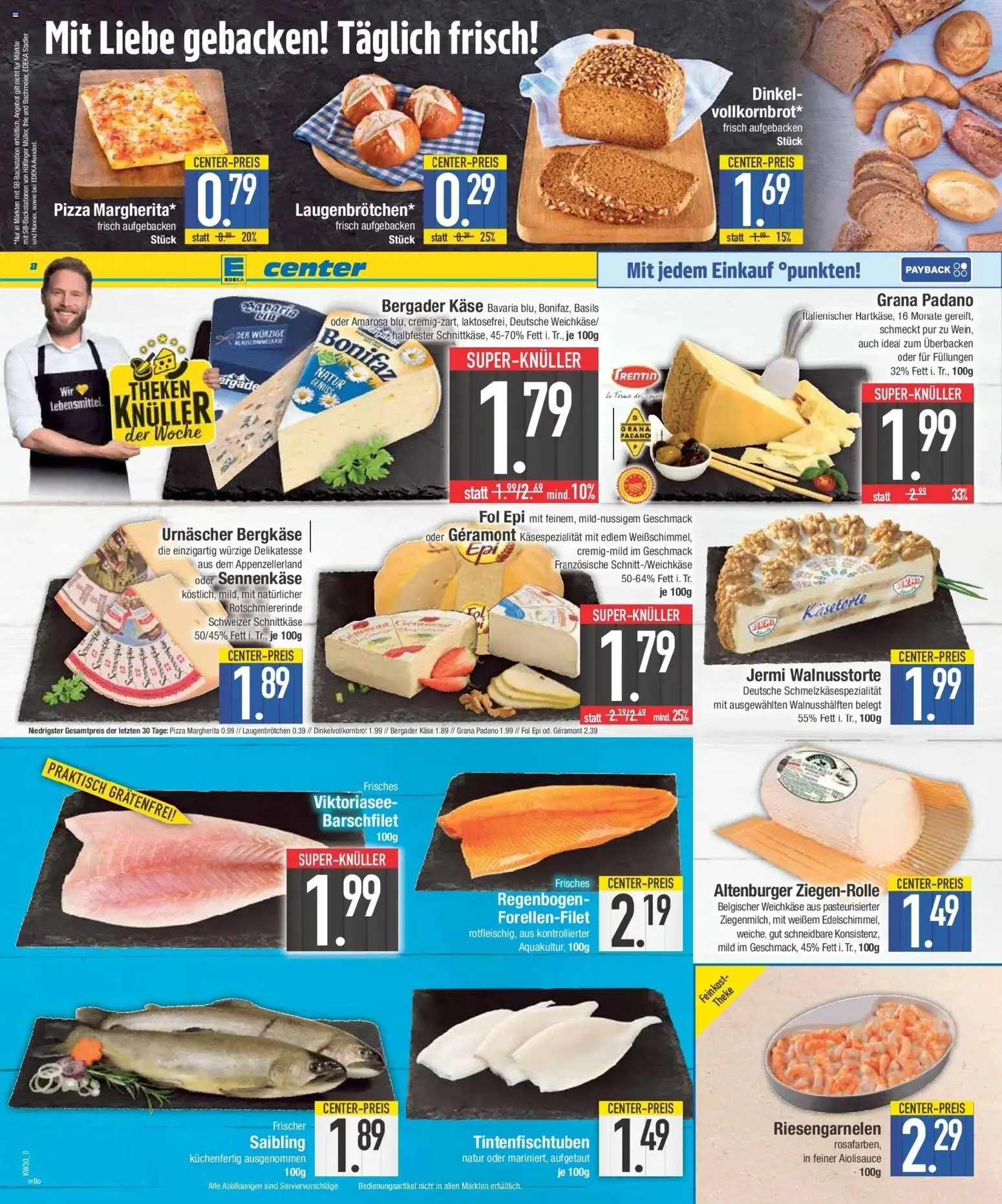 E center Prospekt Wertingen – gültig ab 20.07.2026 | Seite: 8 | Produkte: Geramont, Käse, Theke, Pizza