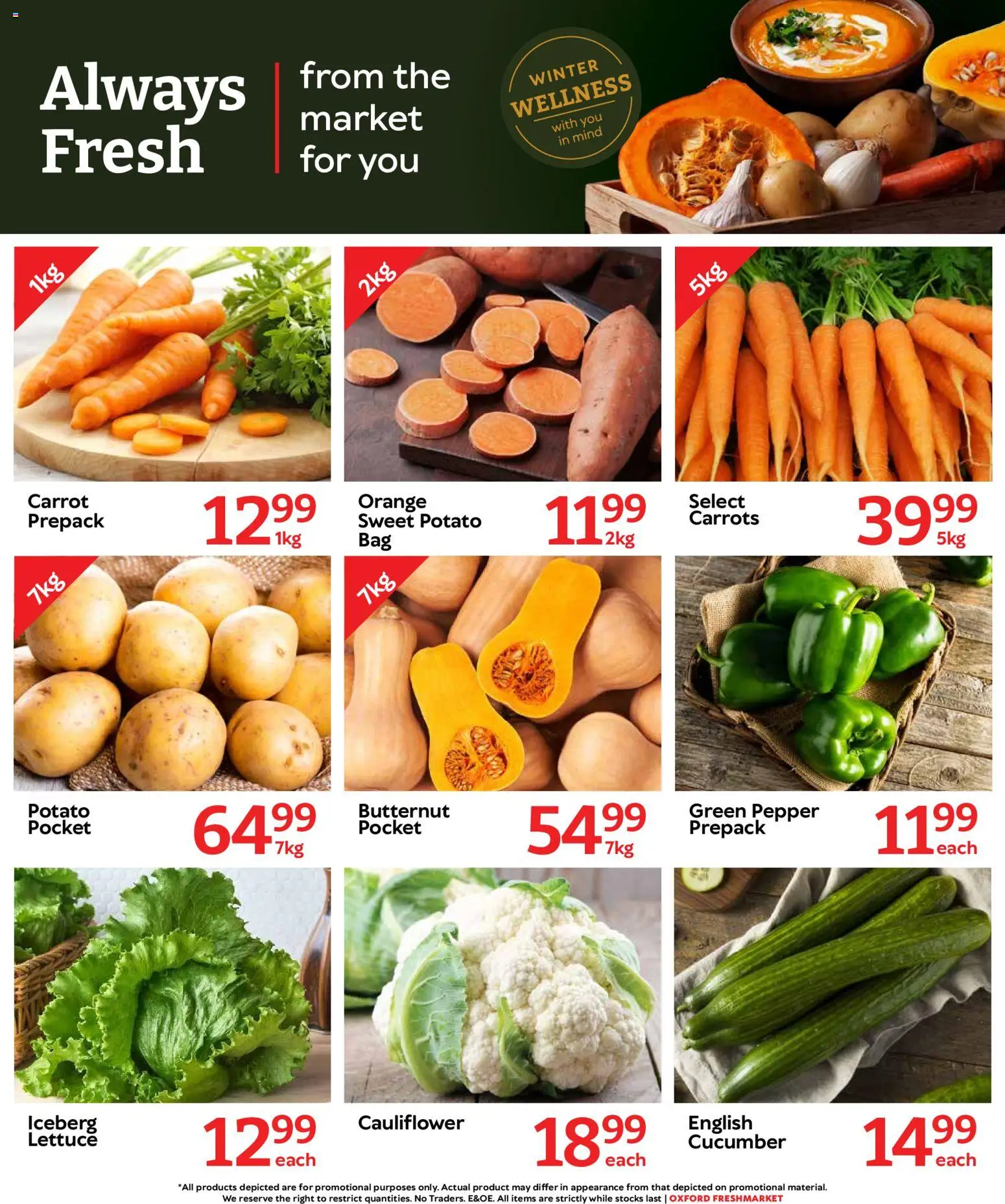 New Oxford Freshmarket catalogue – valid from 22/07/2026 | Page: 6 | Products: Cauliflower, Carrots, Pepper, Lettuce
