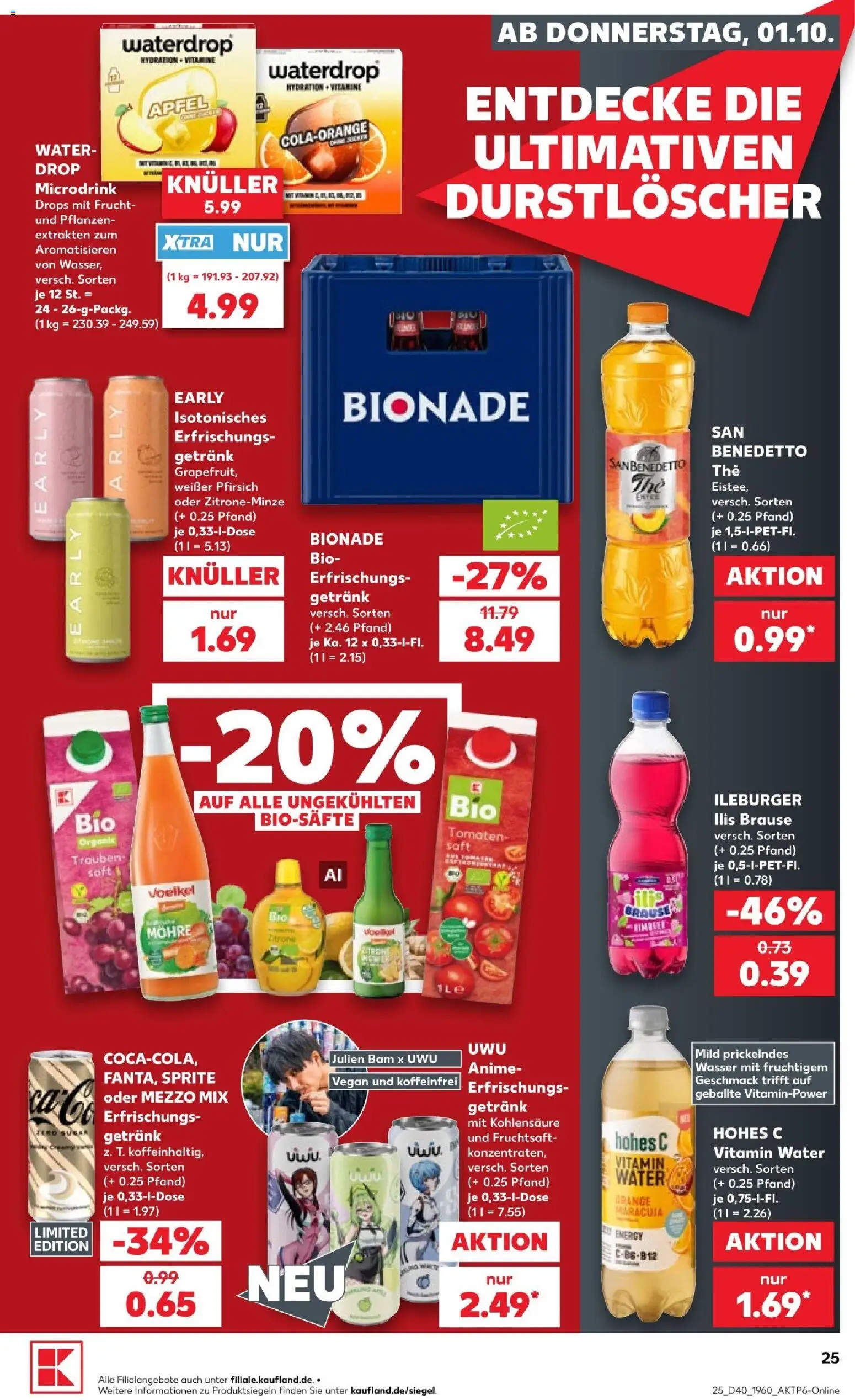 Kaufland Prospekt Potsdam – gültig ab 01.10.2026 | Seite: 29 | Produkte: Mezzo mix, Äpfel, Bionade, Saft