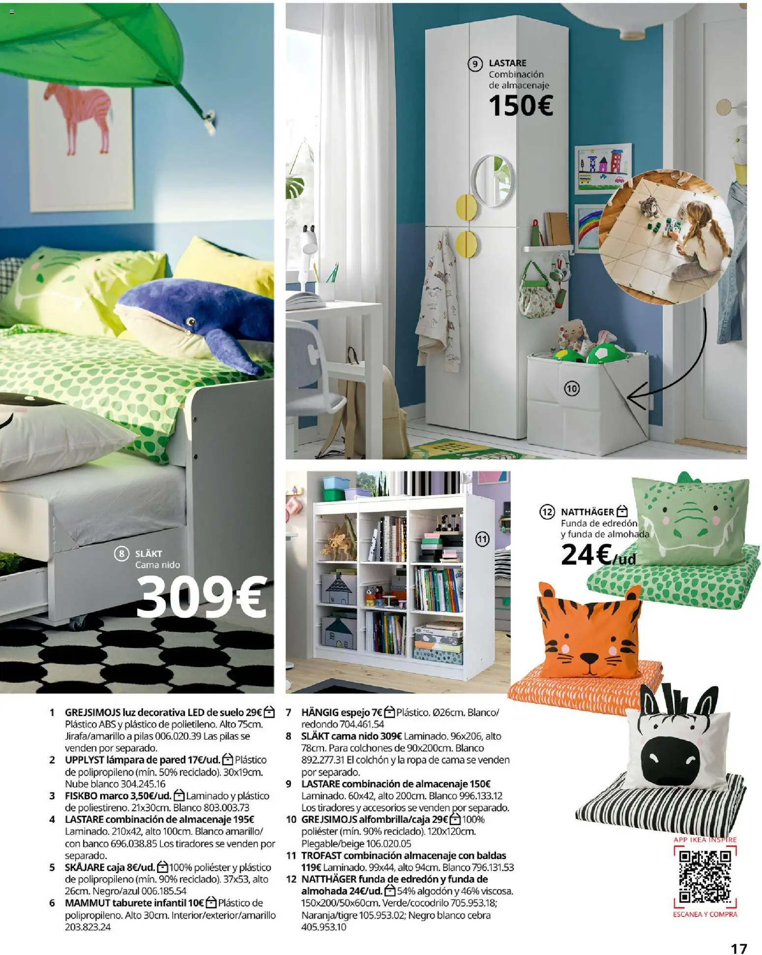 IKEA - Niños │ válido desde el 01/09/2026 | Página: 17 | Productos: Ropa de cama, Algodón, Cama, Espejo