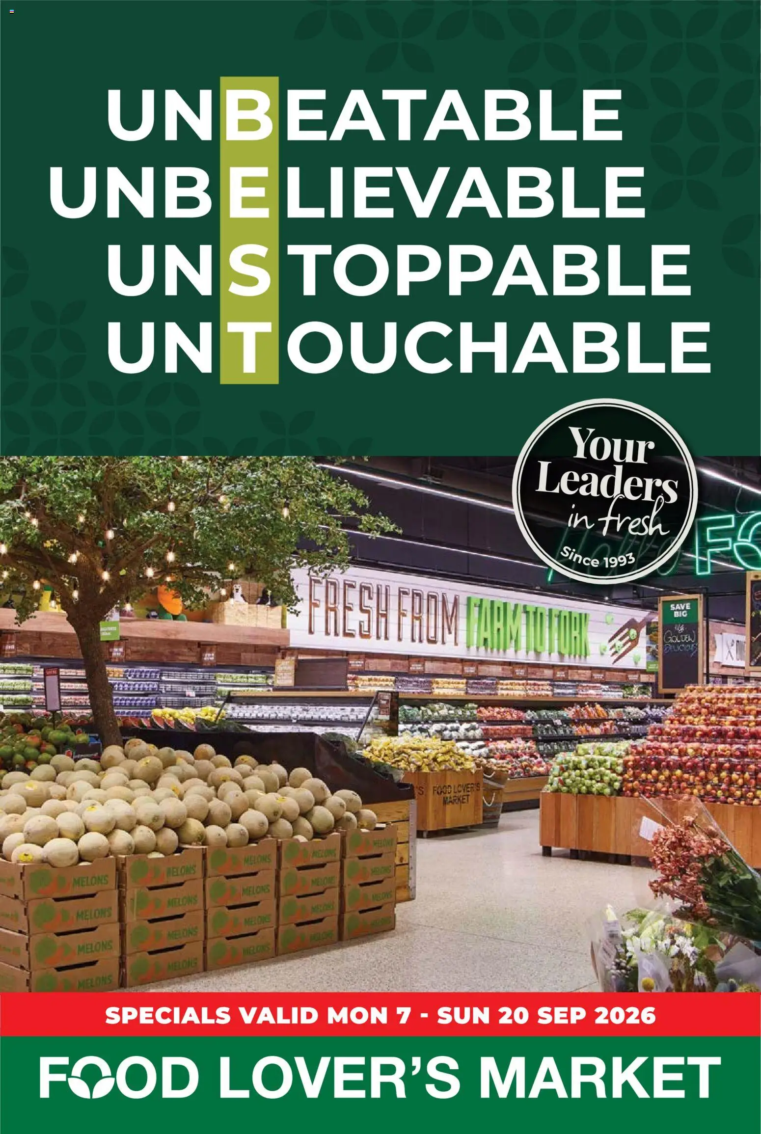 New Food Lover's Market catalogue – valid from 07/09/2026 | Page: 1 | Products: Melons