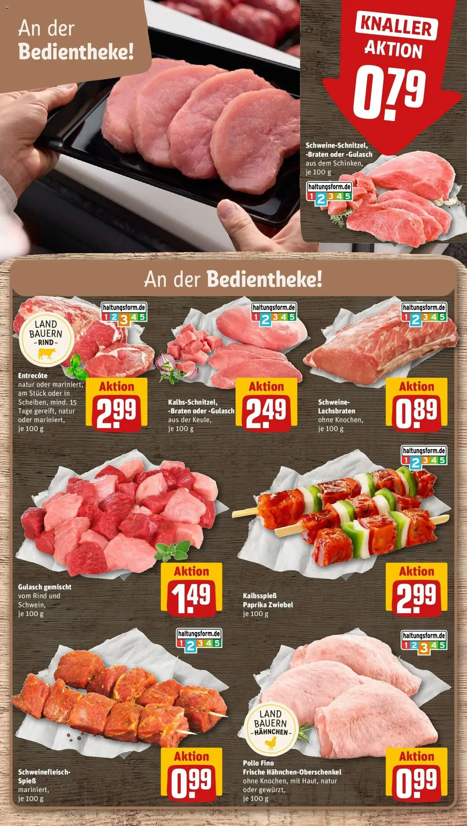 REWE Prospekt ab 24.08.2026 zum Blättern » Angebote | Seite: 8 | Produkte: Hahnchen, Entrecote, Paprika, Gulasch