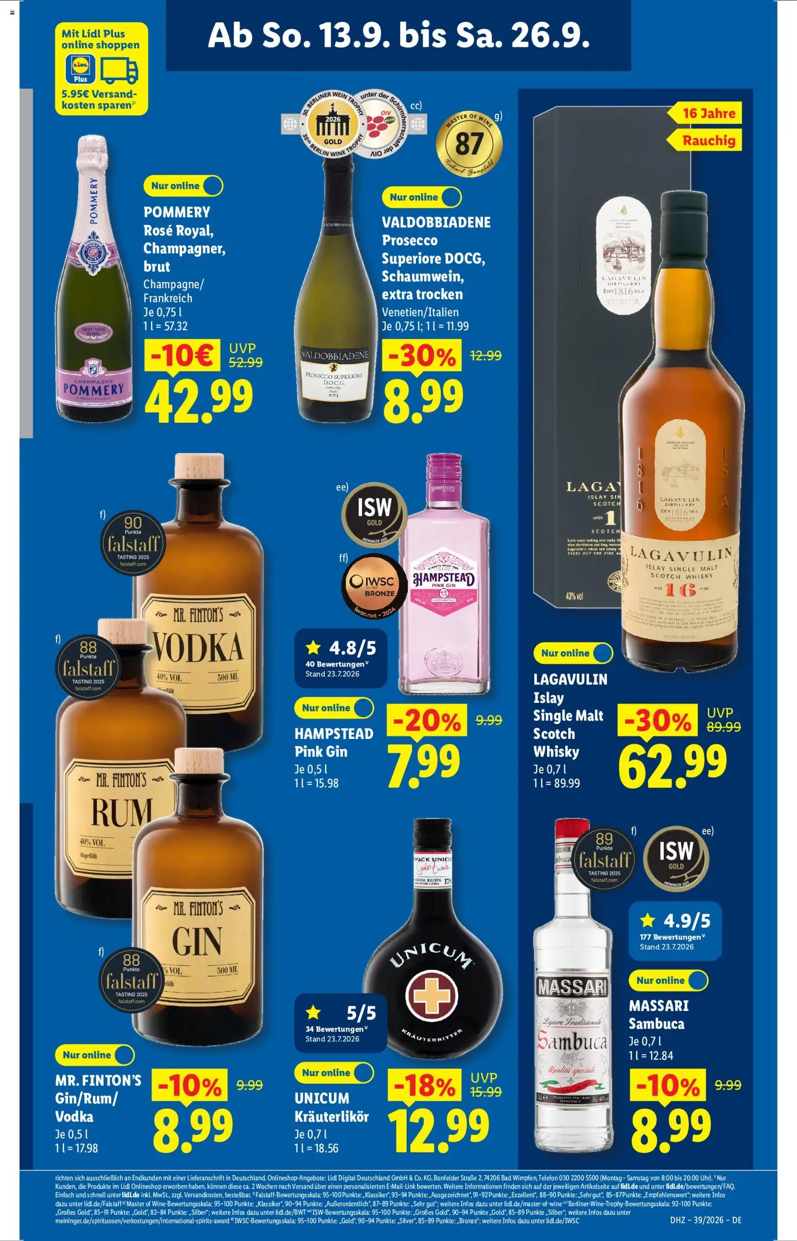 Lidl Německo leták od 21.09.2026 | Strana: 57 | Produkty: Gin, Vodka, Whisky, Telefon