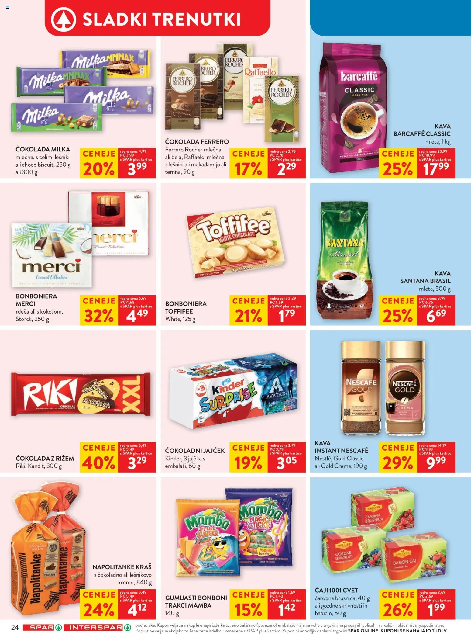 Novi Spar katalog ponudbe – veljaven od 20.05.2026 | Stran: 34 | Izdelki: Napolitanke, Bonboni, Cokolada, Caj