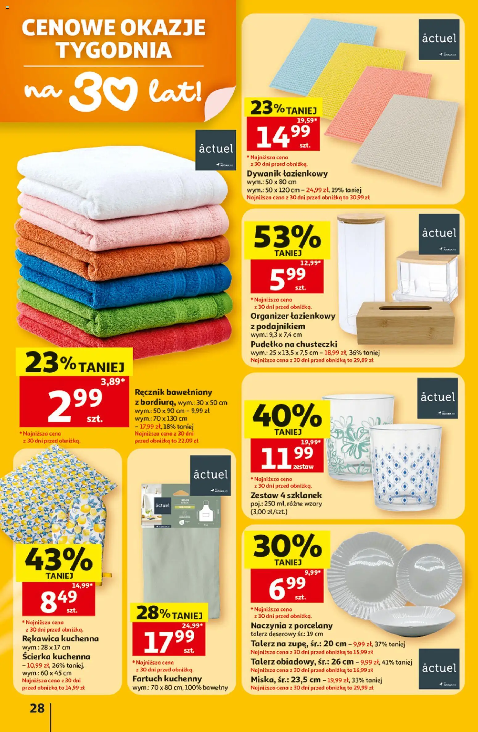 Auchan gazetka - 30 Lat Hipermarket od 02.07.2026 | Strona: 28 | Produkty: Dywanik łazienkowy, Pudełko
