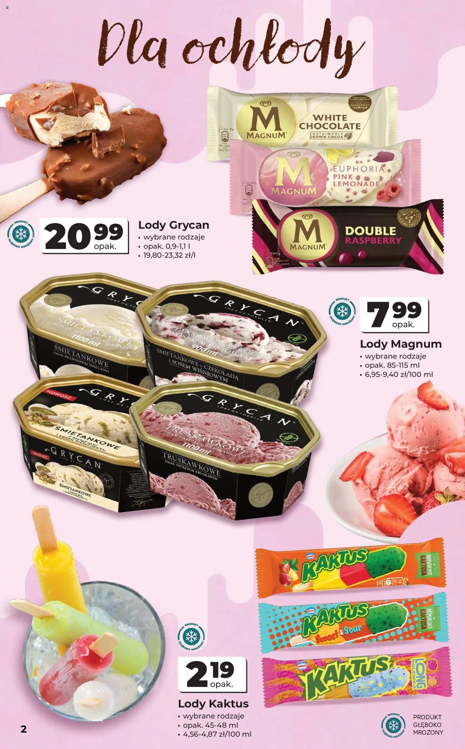 Odido gazetka od 22.07.2026 | Strona: 2 | Produkty: Lody Grycan, Czekolada, Lody Magnum, Lody
