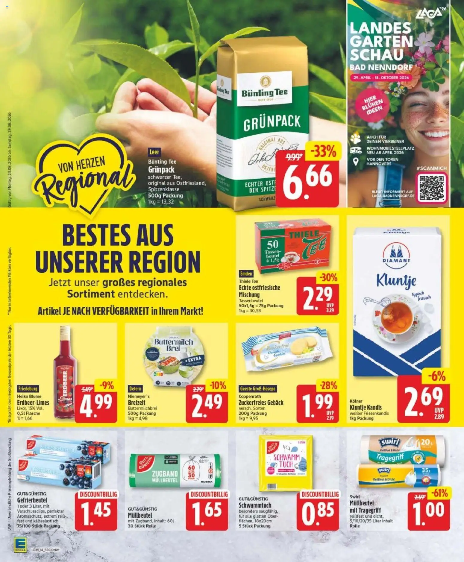 Edeka Prospekt Bremen – gültig ab 23.08.2026 | Seite: 16 | Produkte: Buttermilch, Bad, Tee