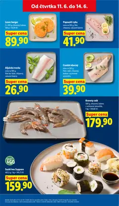 Náhled letáku Losos burger, 2 x 100 g, chlazený, baleno, 100 g = 44,95 Kč od 11.06.2026 | Strana: 15