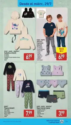 Vista previa DISNEY - MARVEL - UNIVERSAL®, Ropa interior júnior, Con algodón y elastano., - Sujetador tipo top, - Braguitas, - Calzoncillos bóxer, 6-12 años., 2/3/4 unidades válido desde el 27/07/2026 | Página: 15 | Productos: Sudadera, Ropa interior, Pijama, Ropa