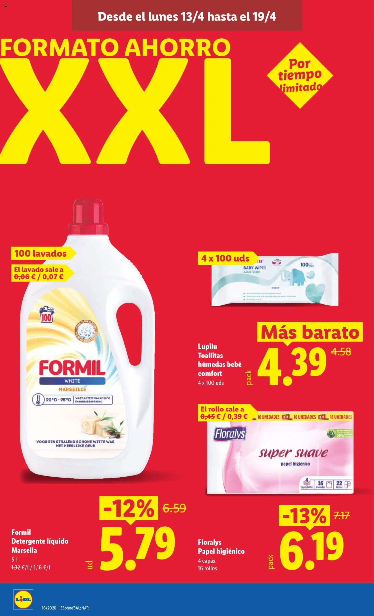 Lidl folleto │ válido desde el 13.04.2026 | Página: 14 | Productos: Detergente, Papel higienico, Detergente líquido