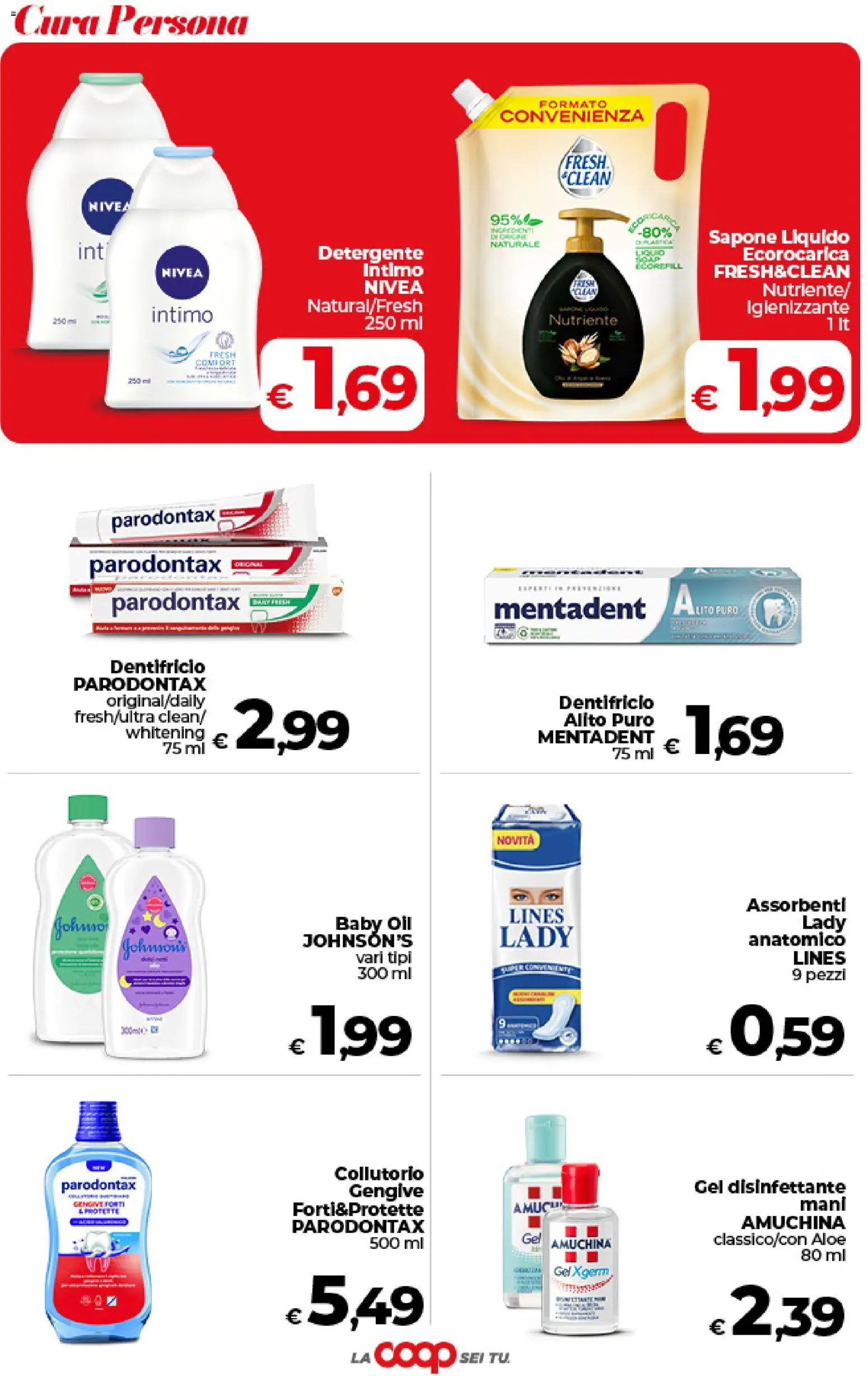 Volantino COOP del 09.06.2026 | Pagina: 39 | Prodotti: Dentifricio, Collutorio, Detergente, Intimo