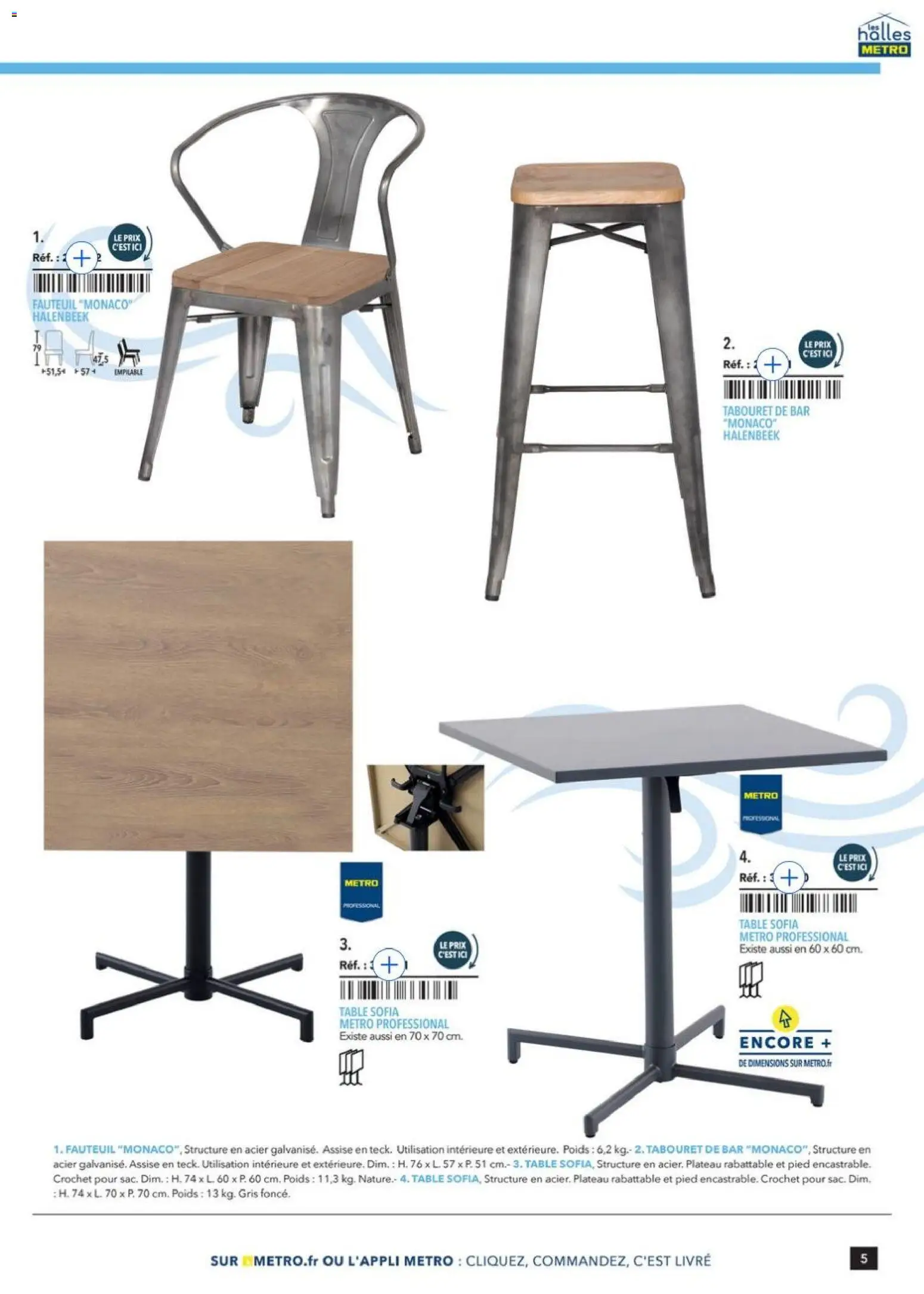 {H1} | Page: 5 | Produits: Plateau, Poids, Fauteuil, Livre