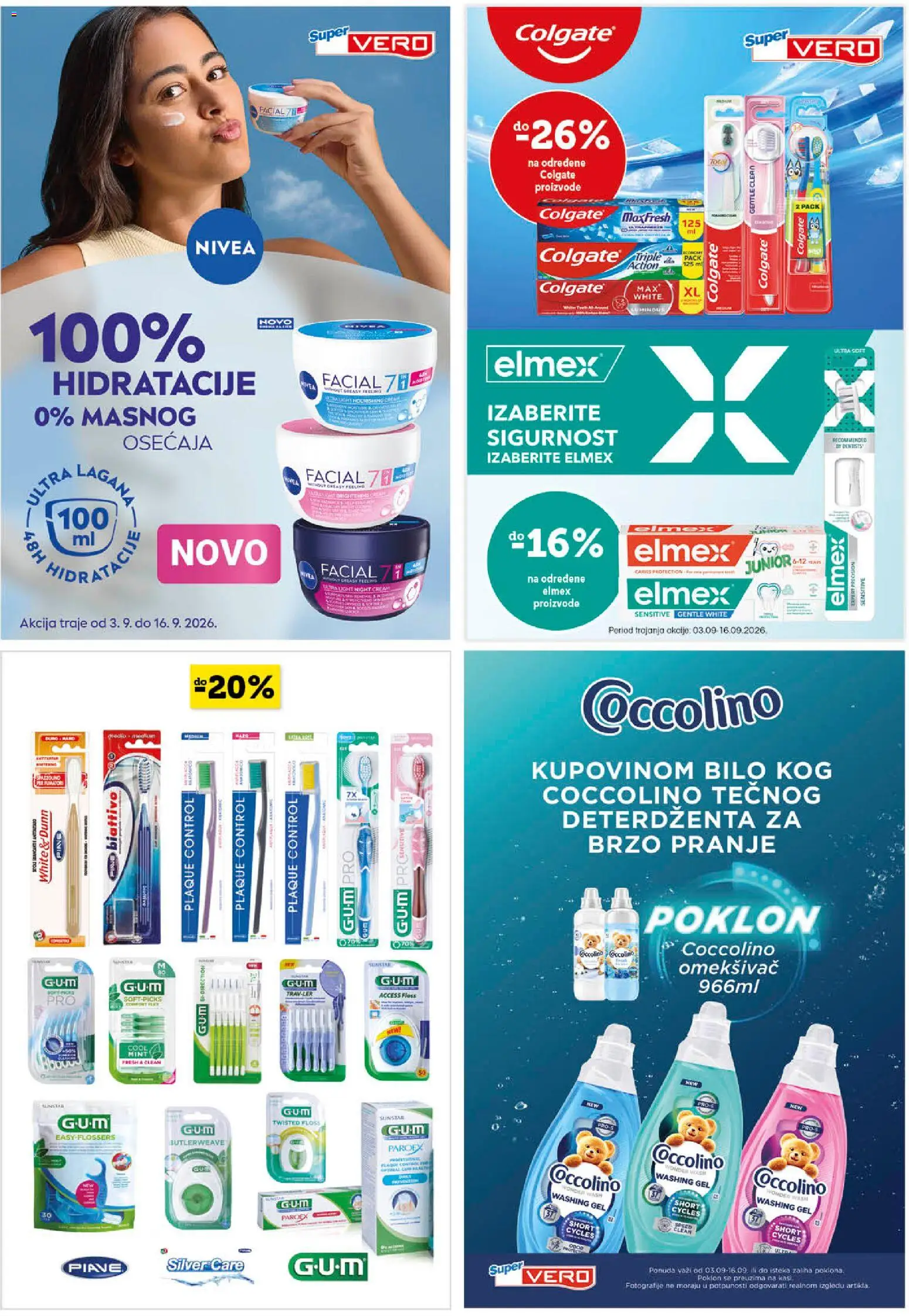 SuperVERO katalog - važi od 03.09.2026 | Strana: 26 | Proizvode: Colgate, Omekšivač, Nivea, Coccolino