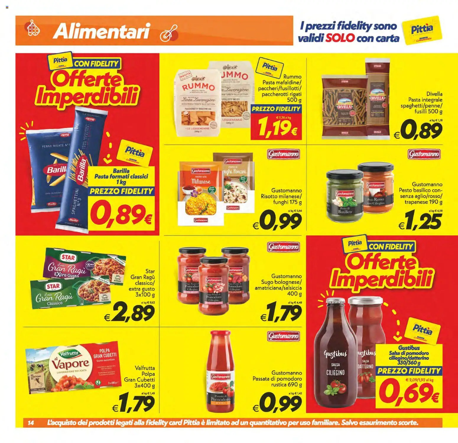 Volantino SuperConveniente del 31/07/2026 | Pagina: 14 | Prodotti: Salsa, Pasta, Funghi, Sugo