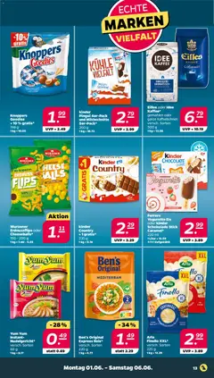 Netto Prospekt ab 01.06.2026 gültig | Seite: 13 | Produkte: Kinder schokolade, Yogurette, Eilles kaffee, Eis