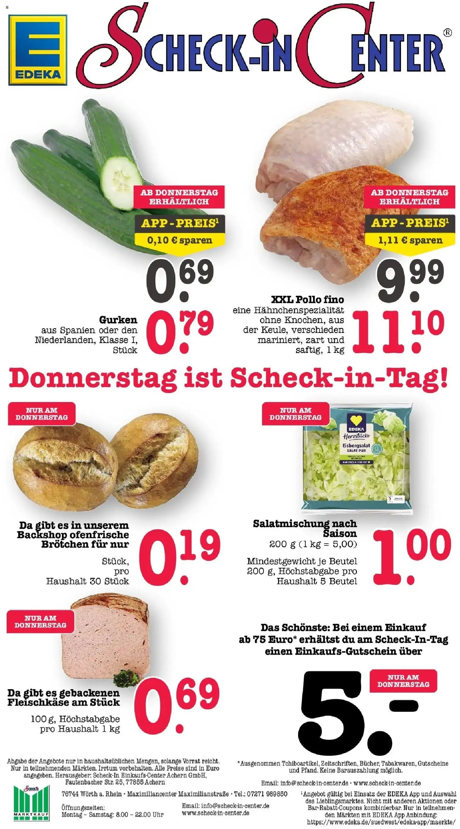 Marktkauf Prospekt Wörth Am Rhein (ab 31.08.2026) » Angebote online | Seite: 68 | Produkte: Eisbergsalat, Gurken, Salat, Uhr