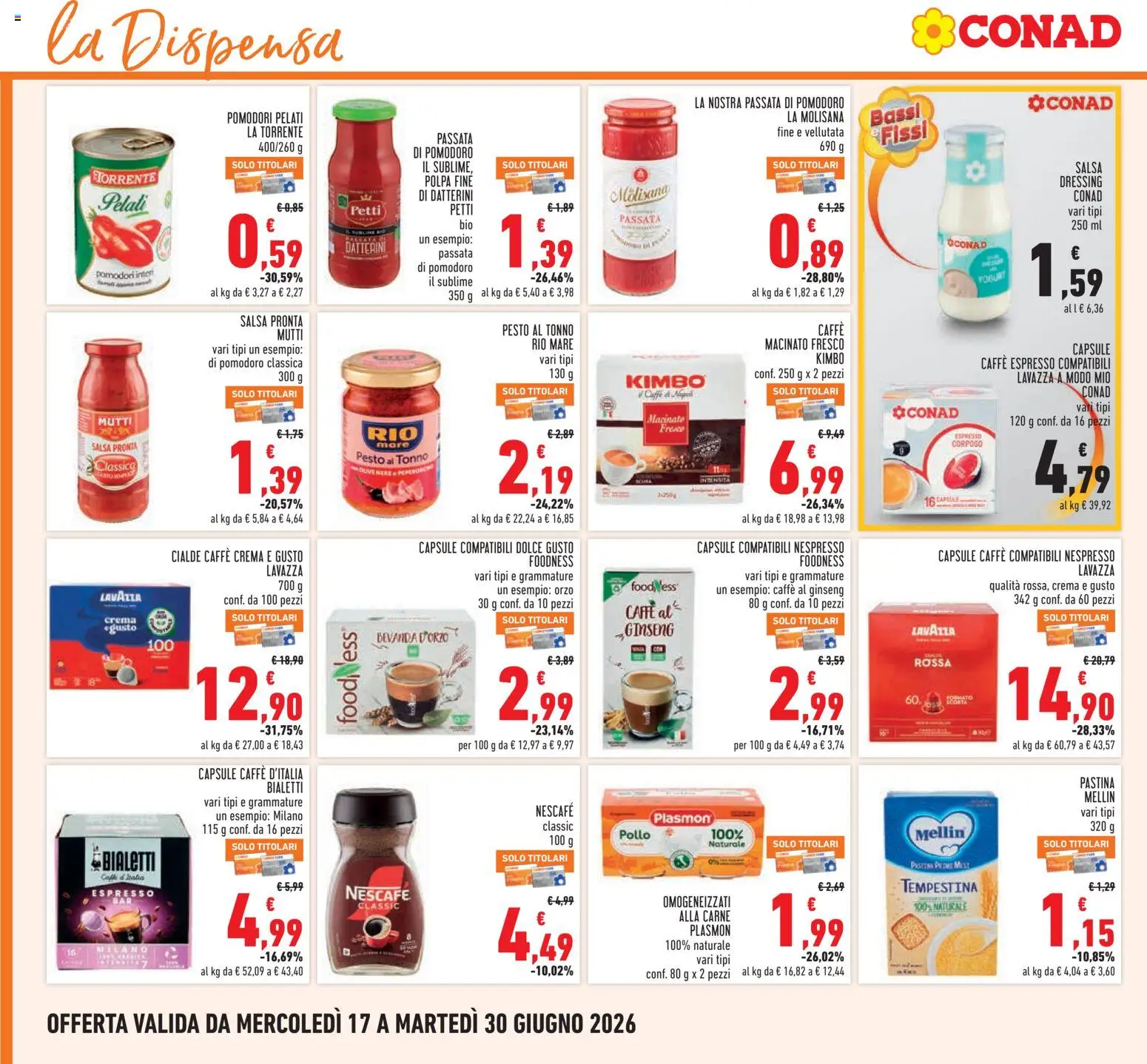 Volantino Conad del 17.06.2026 | Pagina: 12 | Prodotti: Salsa, Pesto, Mutti, Macinato