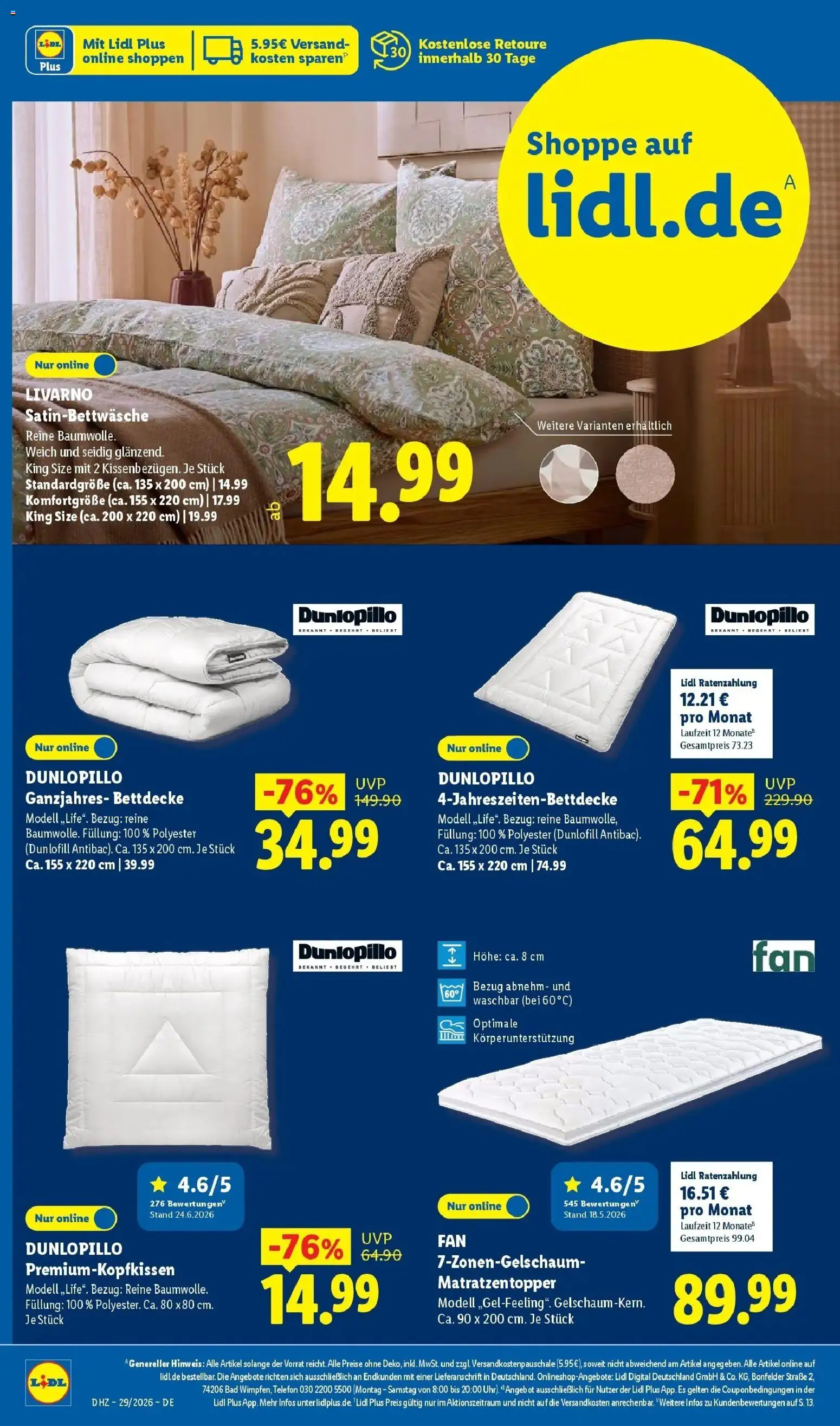 Lidl Prospekt Künzell – gültig ab 13.07.2026 | Seite: 44 | Produkte: Topper, Bad, Bettdecke, Telefon