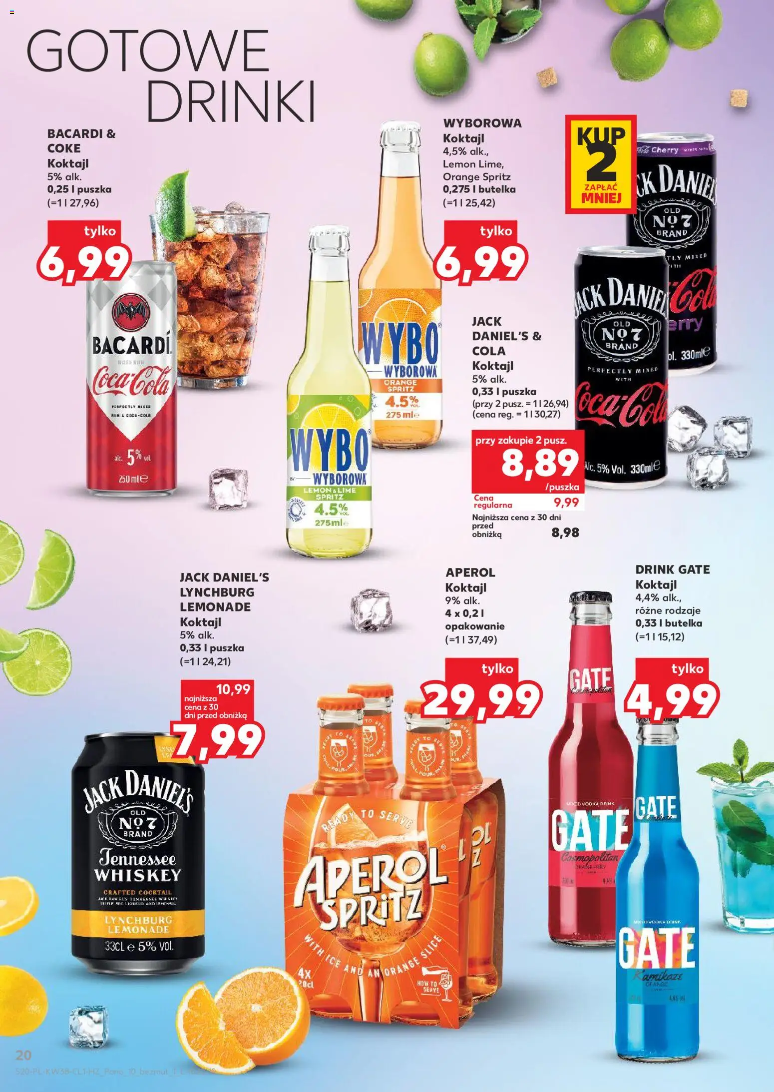 Kaufland Polsko leták - Barek od 17.09.2026 | Strana: 20 | Produkty: Bacardi, Whiskey, Jack Daniel’s, Cola