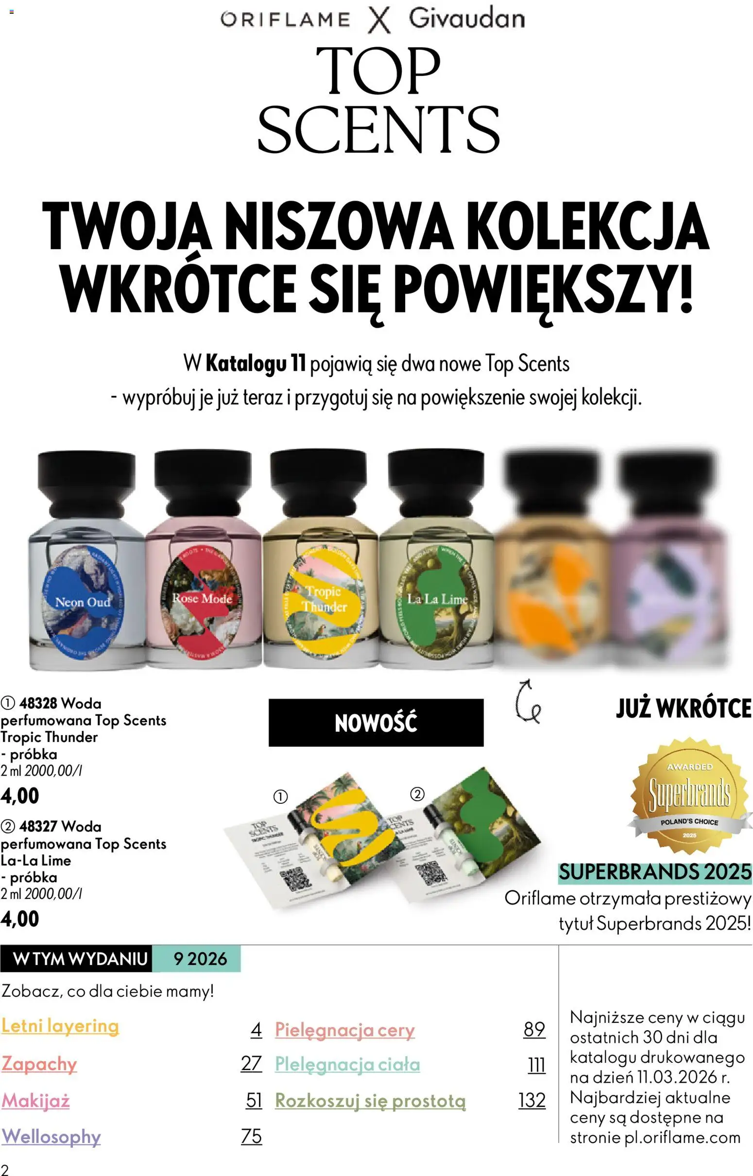 Oriflame Katalog 9 2026 od 17.06.2026 | Strona: 2 | Produkty: Top, Makijaż, Woda