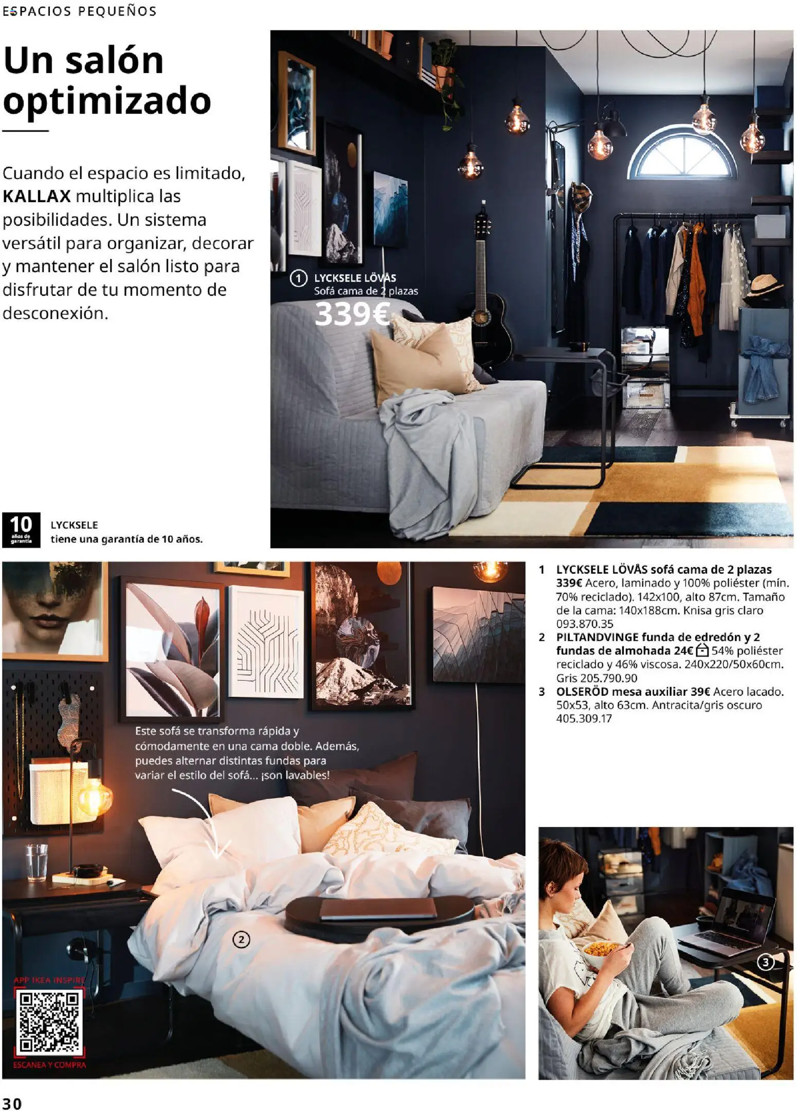 IKEA - Salones │ válido desde el 01/09/2026 | Página: 30 | Productos: Salón, Mesa auxiliar, Sofá cama, Almohada