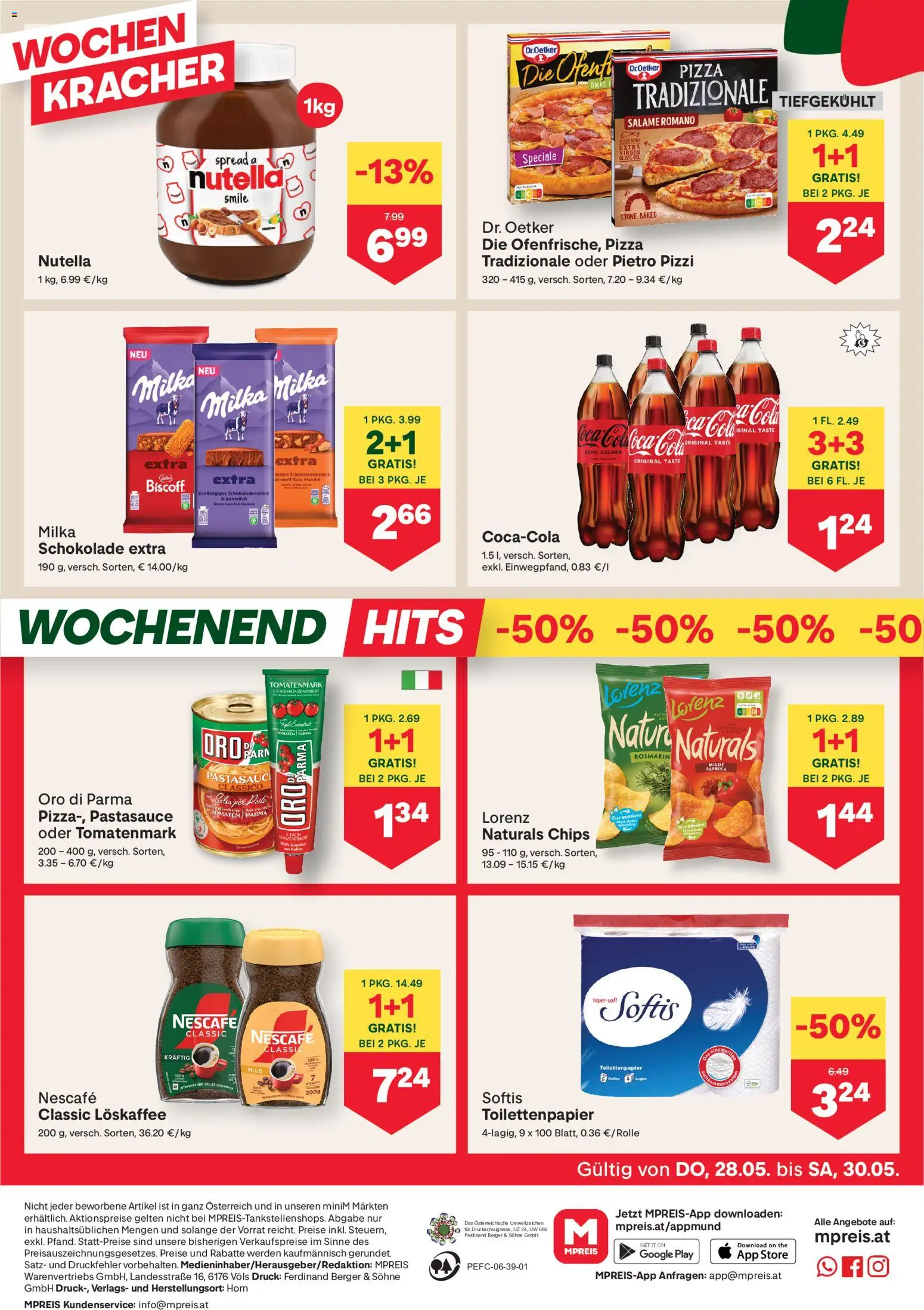 MPREIS Flugblatt gültig ab 28.05.2026 | Seite: 12 | Produkte: Chips, Salz, Pizza, Tomaten