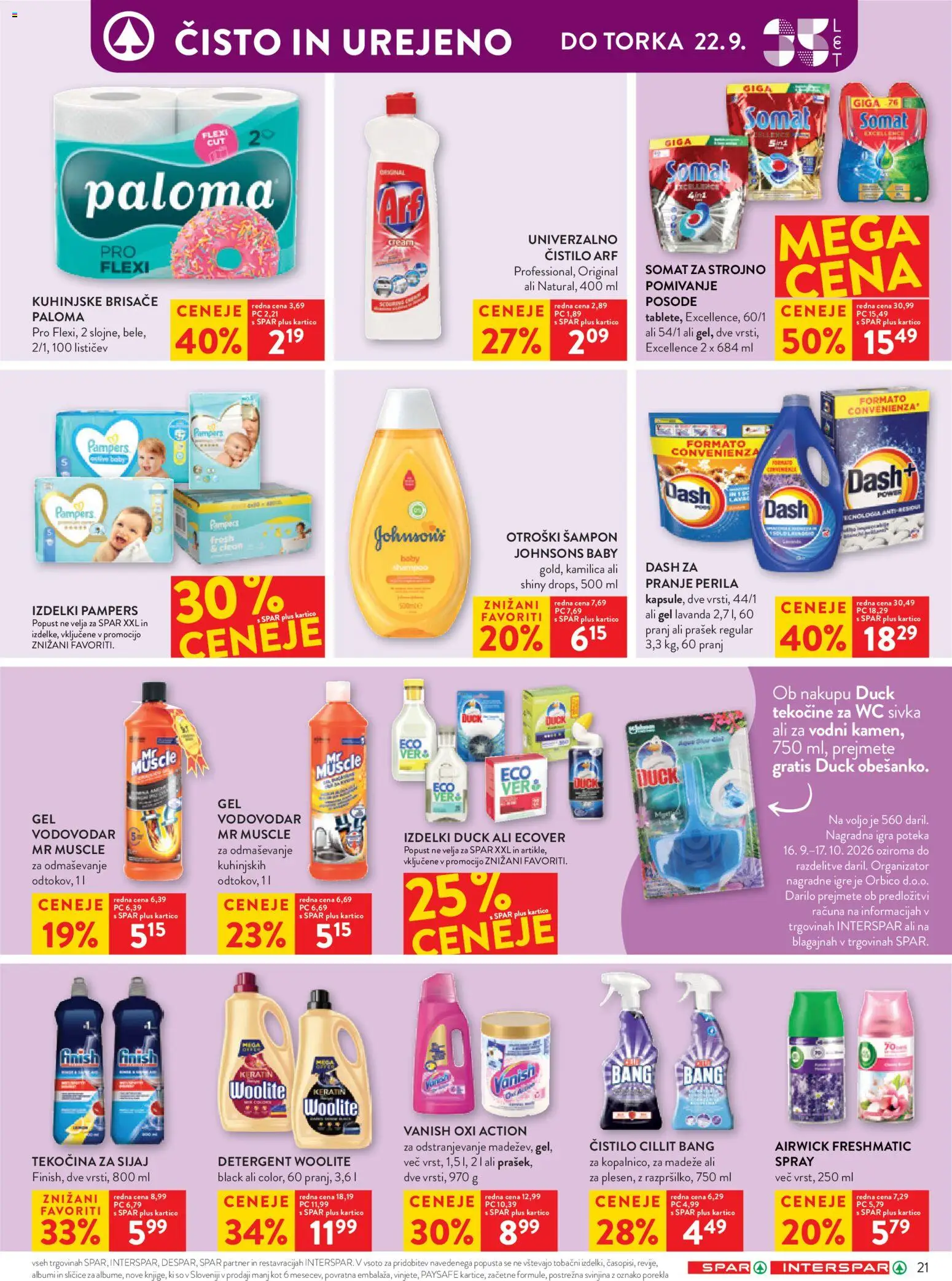 Novi Spar katalog ponudbe – veljaven od 16.09.2026 | Stran: 33 | Izdelki: Igra, Prašek, Sampon, Detergent