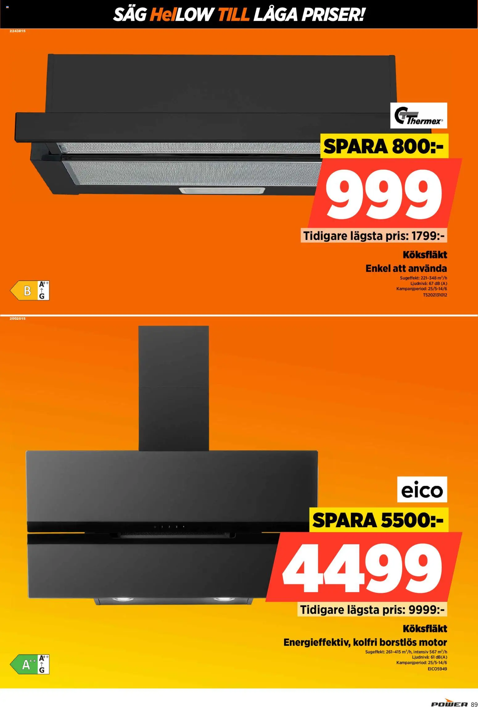 Power reklamblad aktuell från 08.06.2026 | Sida: 89 | Produkter: Köksfläkt, Såg