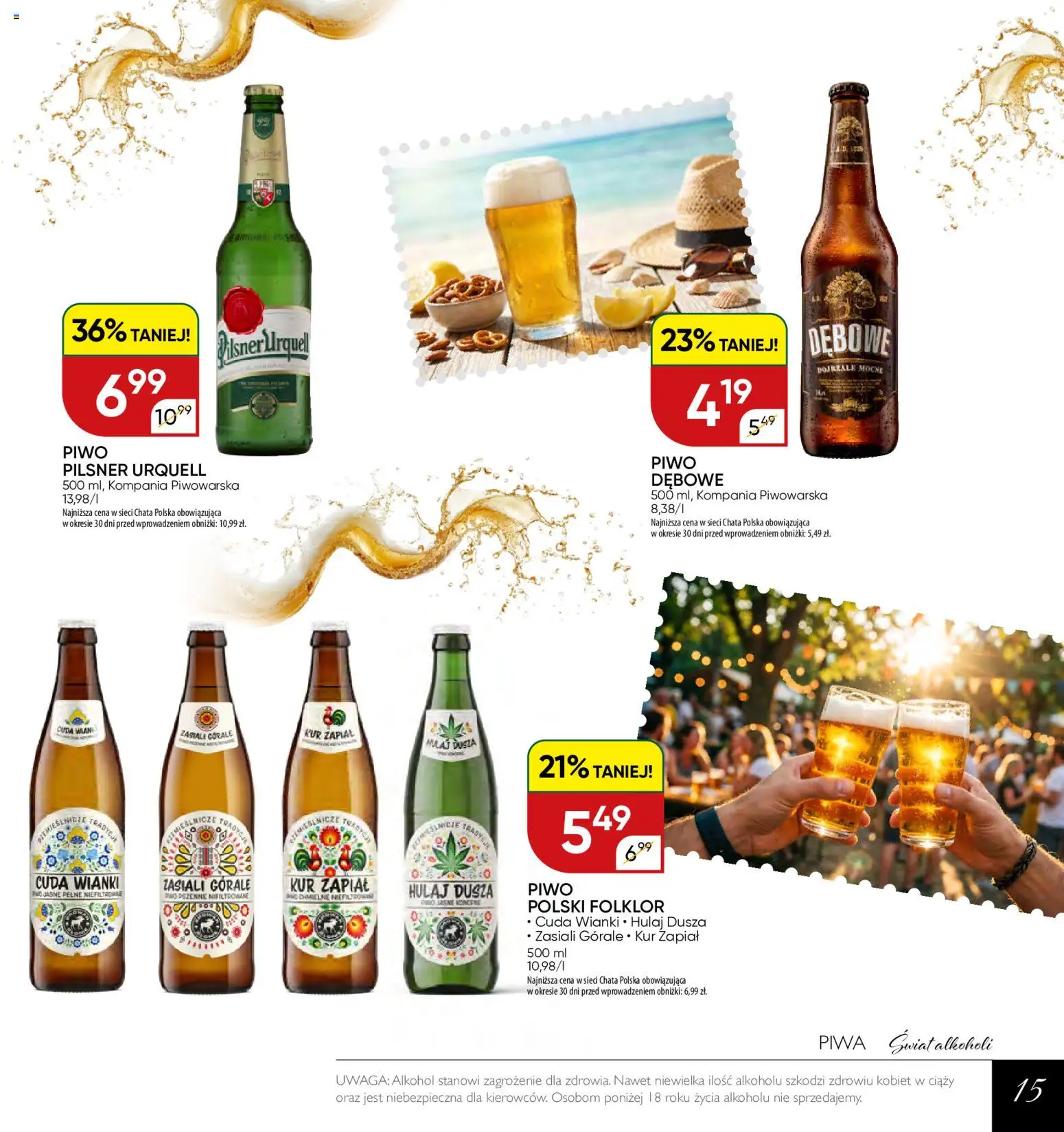 Chata Polska gazetka - Mocna Oferta od 07.07.2026 | Strona: 15 | Produkty: Piwo, Alkohol