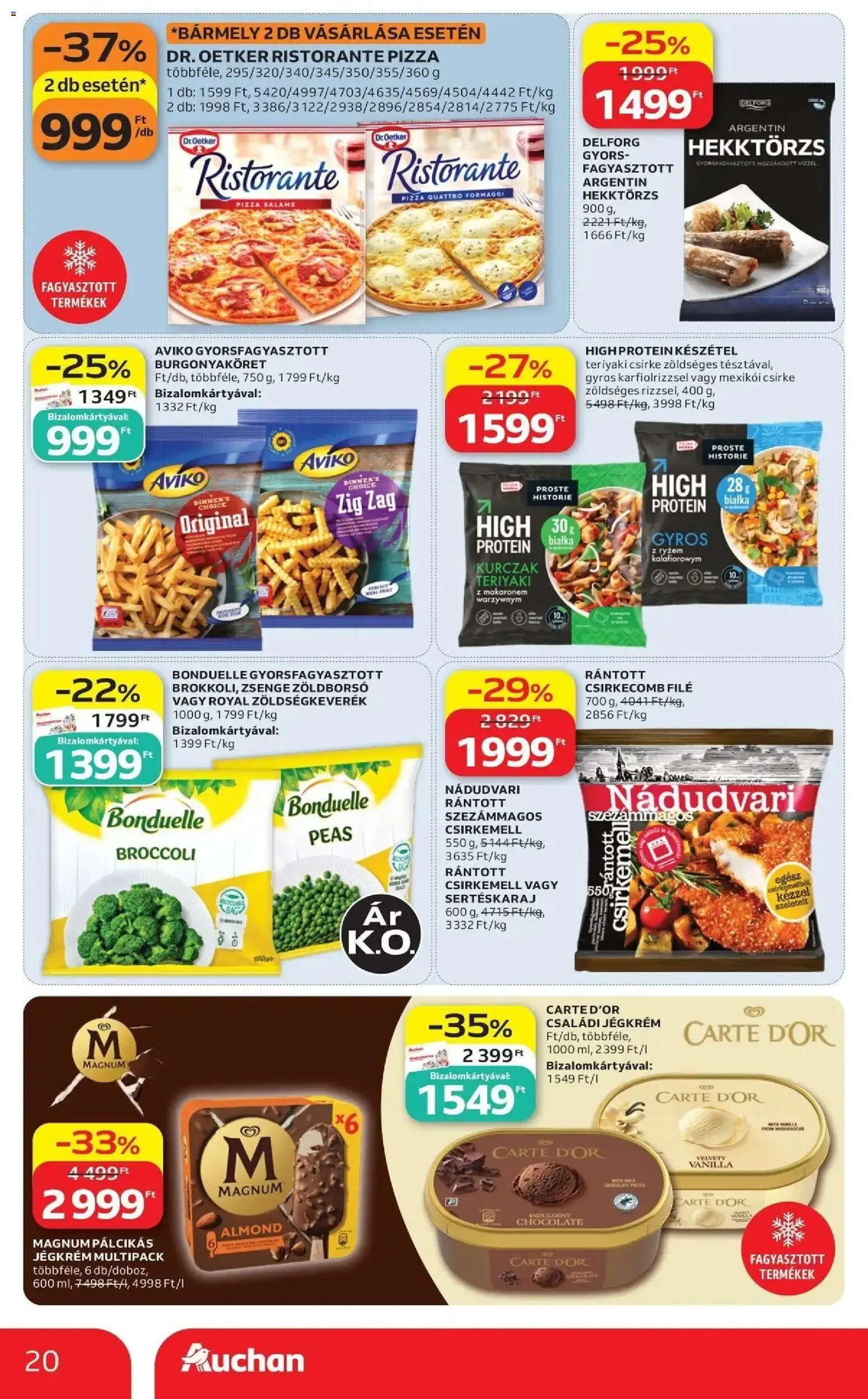Auchan akciós újság Szolnok - 2026.09.03. -tól/töl > akció, lapozható szórólap 🛍️ | Oldal: 20 | Termékek: Magnum, Csirke, Protein, Csirkemell