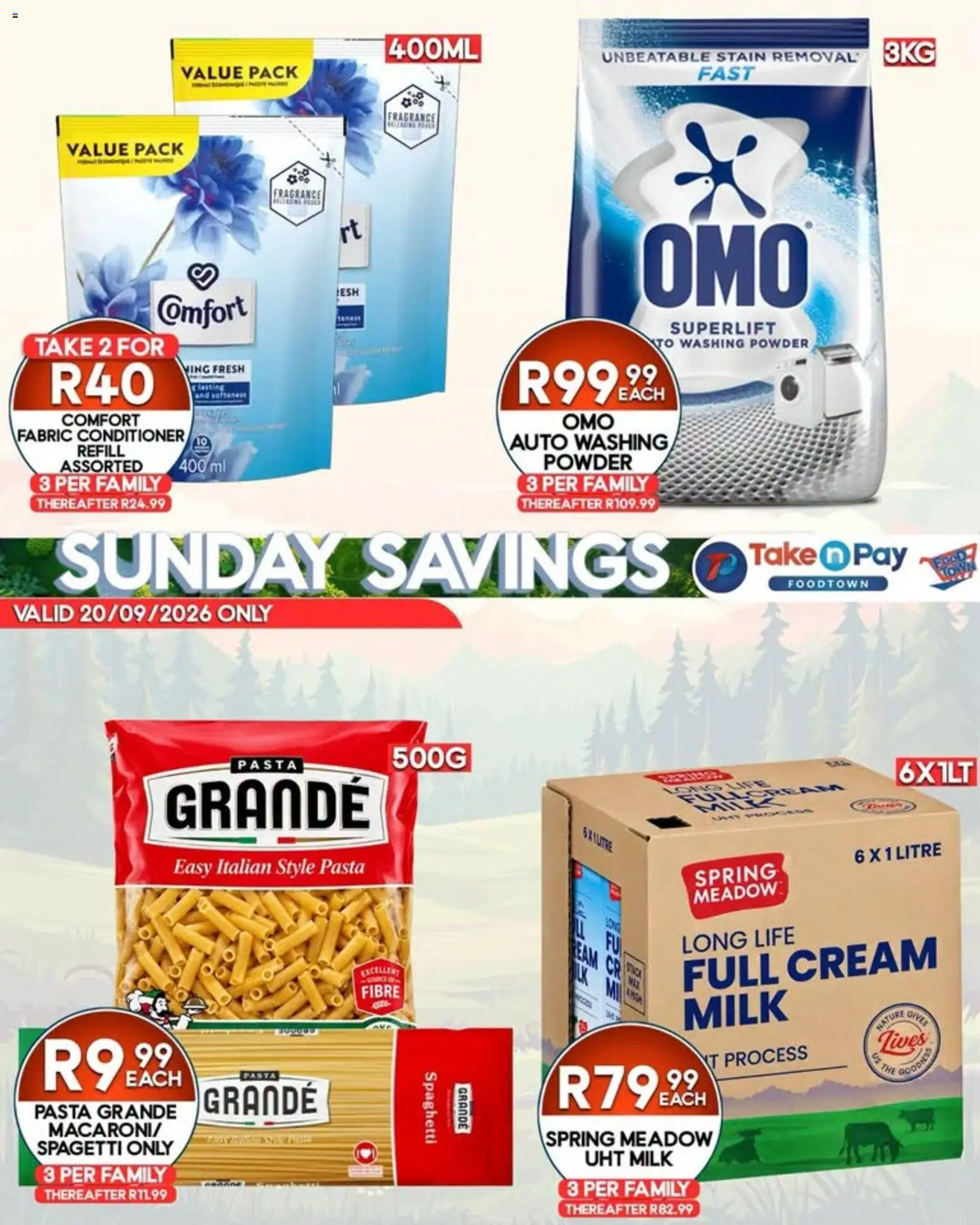 New Take n Pay catalogue – valid from 20/09/2026 | Page: 6 | Products: Meadow, Pasta, Cream, Spaghetti