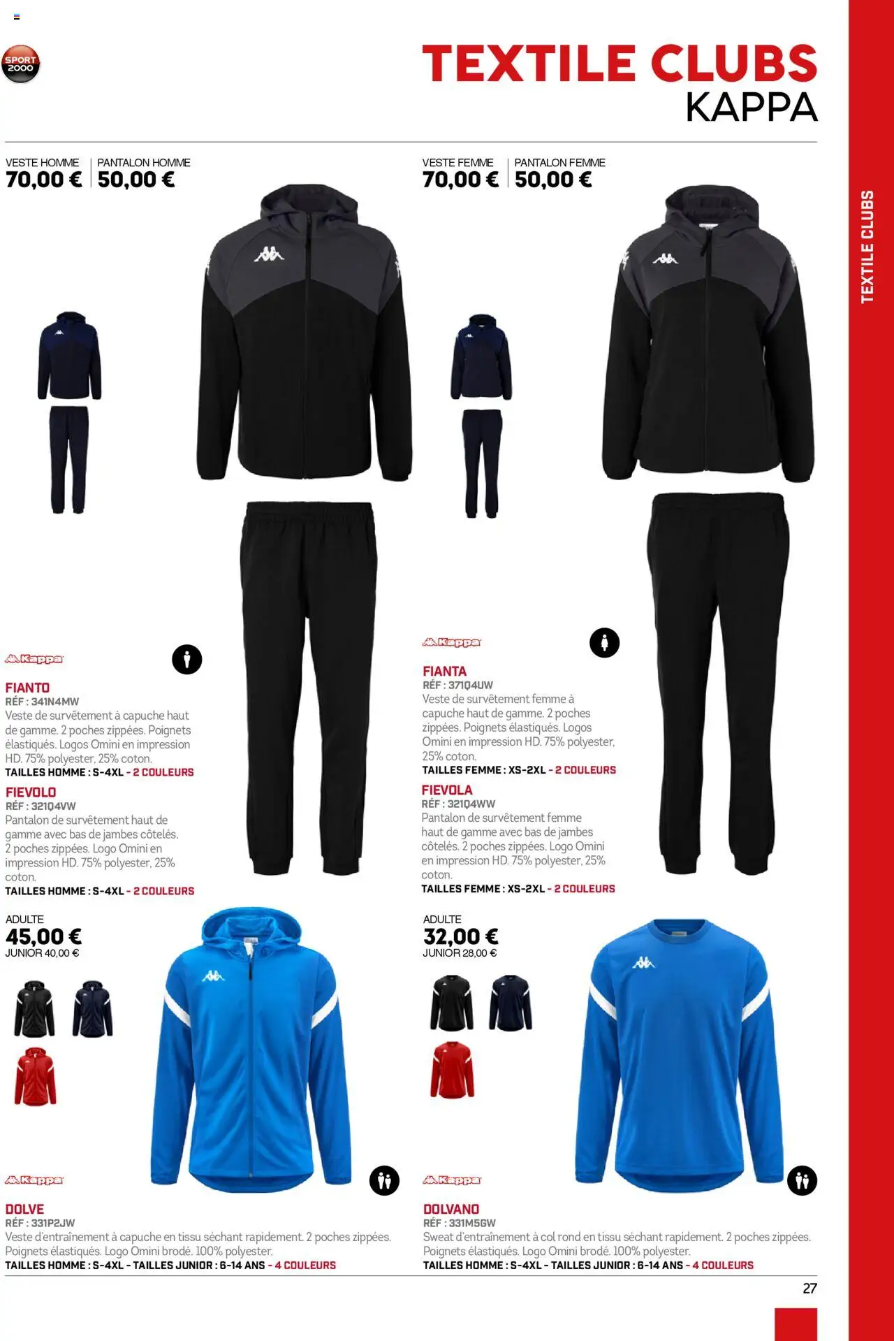 {H1} | Page: 27 | Produits: Coton, Veste, Pantalon