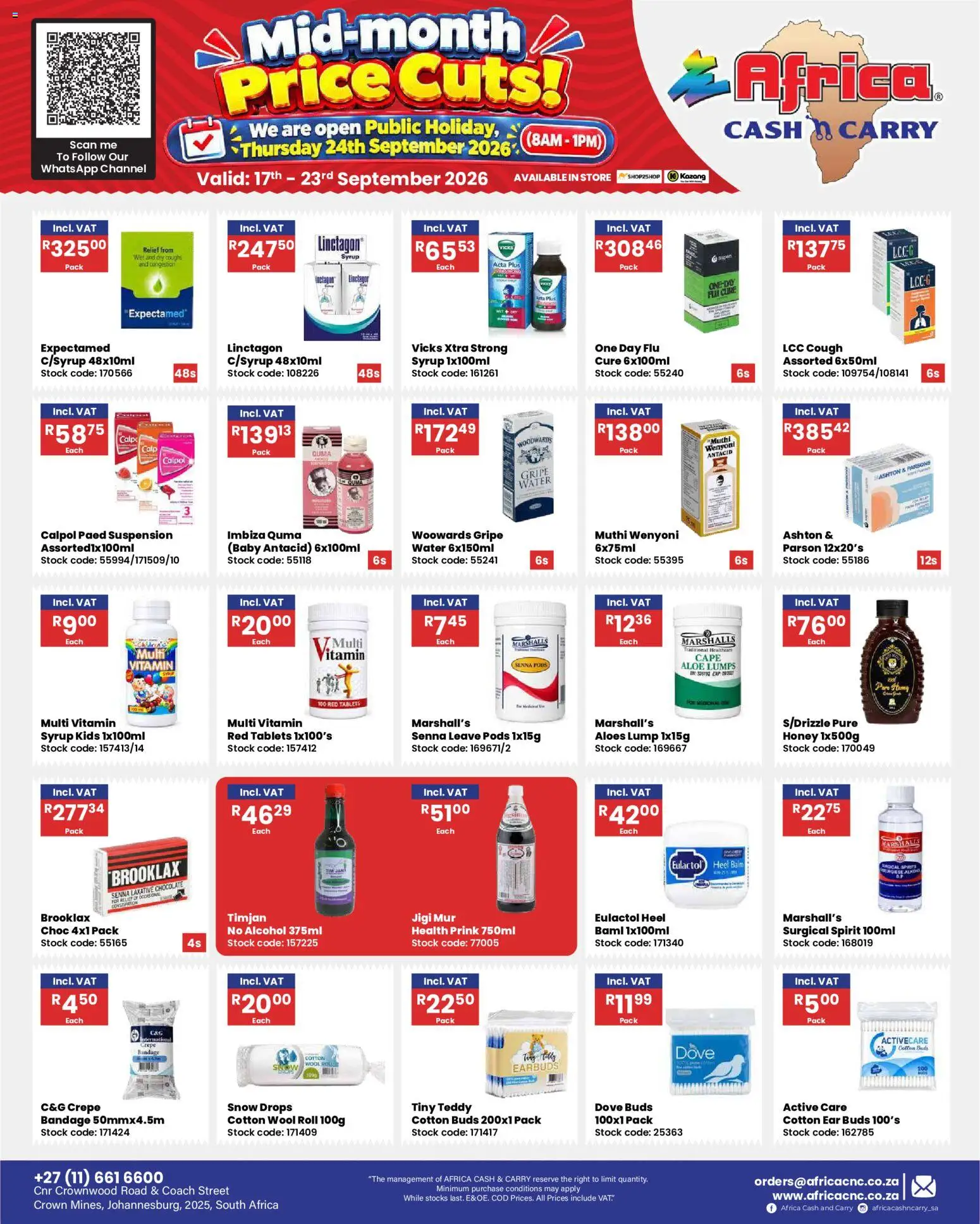 New Africa Cash & Carry catalogue – valid from 17/09/2026 | Page: 9 | Products: Earbuds, Alcohol, Chocolate, Cotton buds