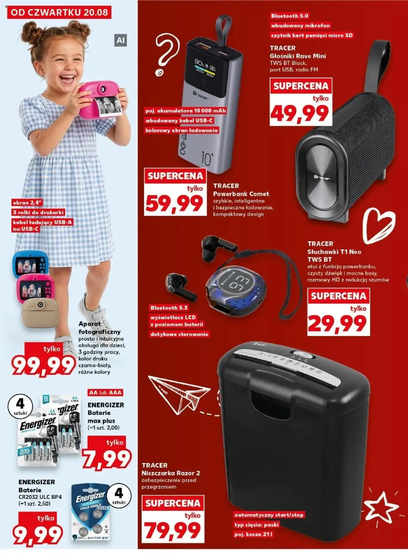 Kaufland gazetka - Wszystko do szkoły od 20.08.2026 - od jutra PDF | Strona: 6 | Produkty: Słuchawki, Aparat fotograficzny, Cr2032, Baterie cr2032