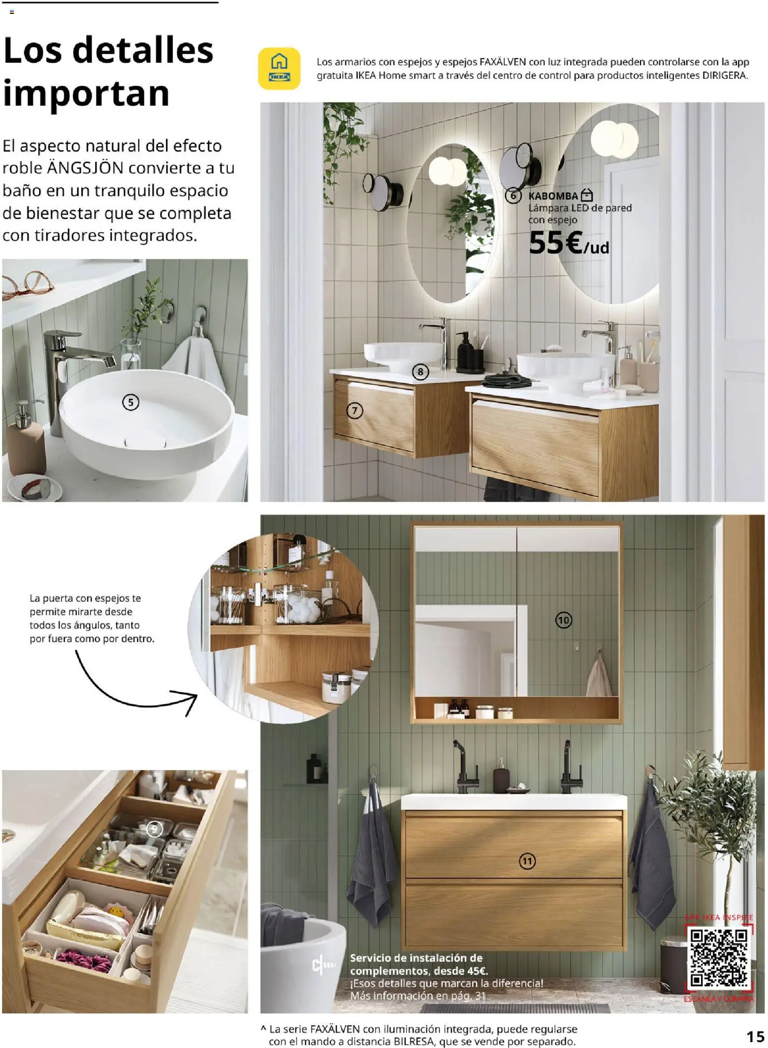 Catálogo IKEA Baňos │ válido desde el 01.02.2026 | Página: 15 | Productos: Galette de chaise, Baño, Espejo, Lámpara