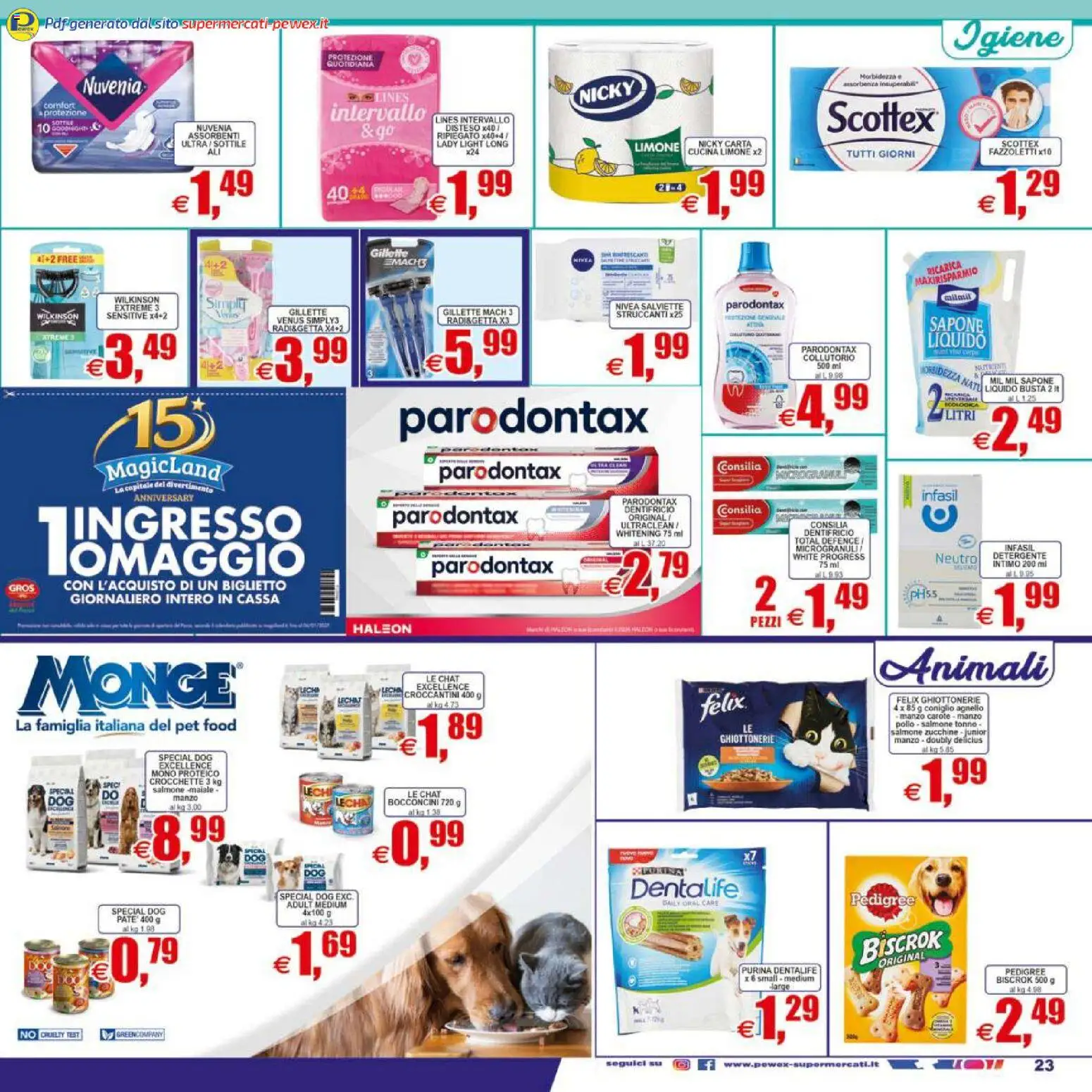 Volantino Pewex del 07.04.2026 | Pagina: 23 | Prodotti: Detergente, Fazzoletti, Carote, Zucchine