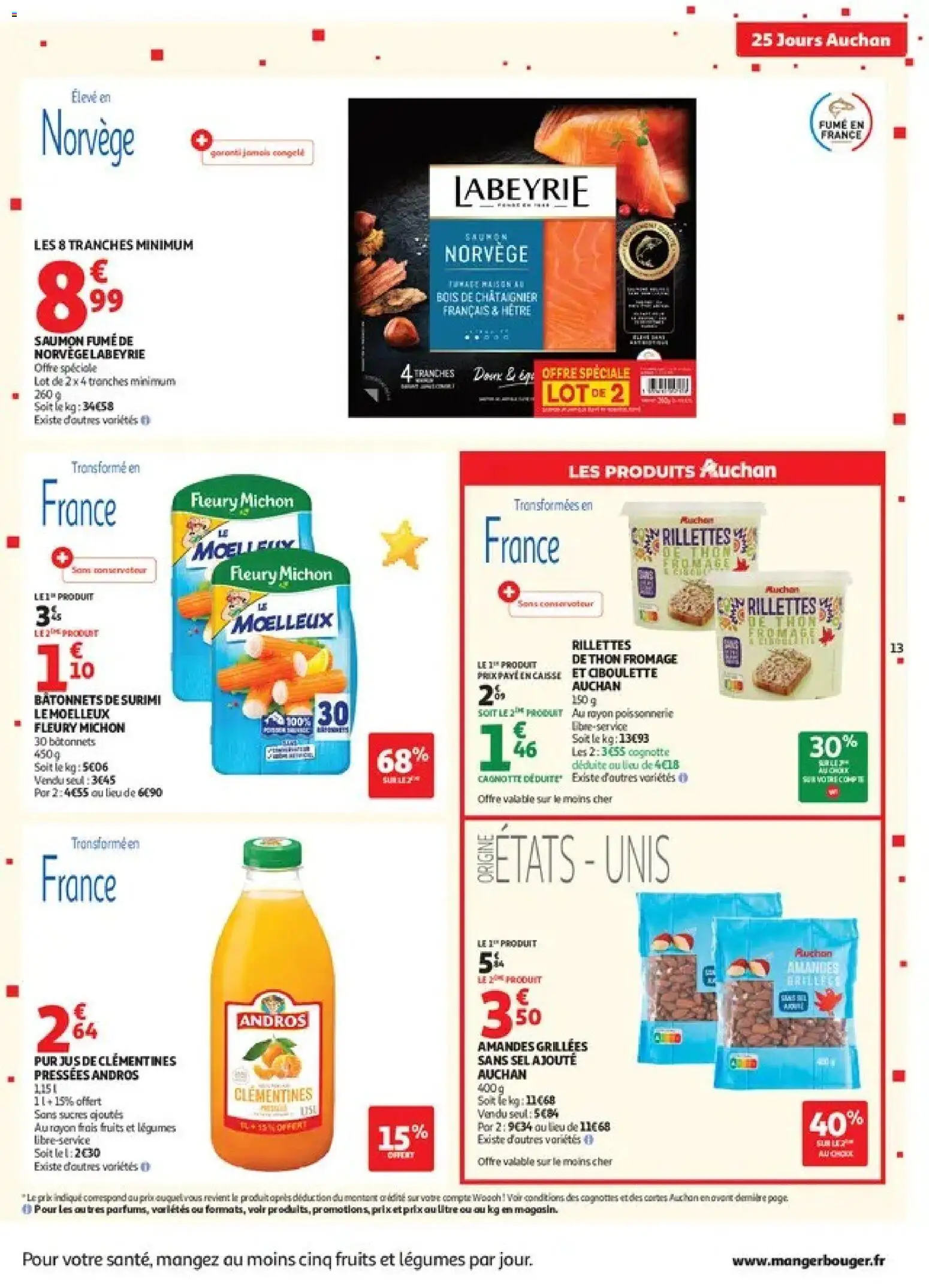 {H1} | Page: 13 | Produits: Bâtonnets de surimi, Clementines, Sel, Surimi