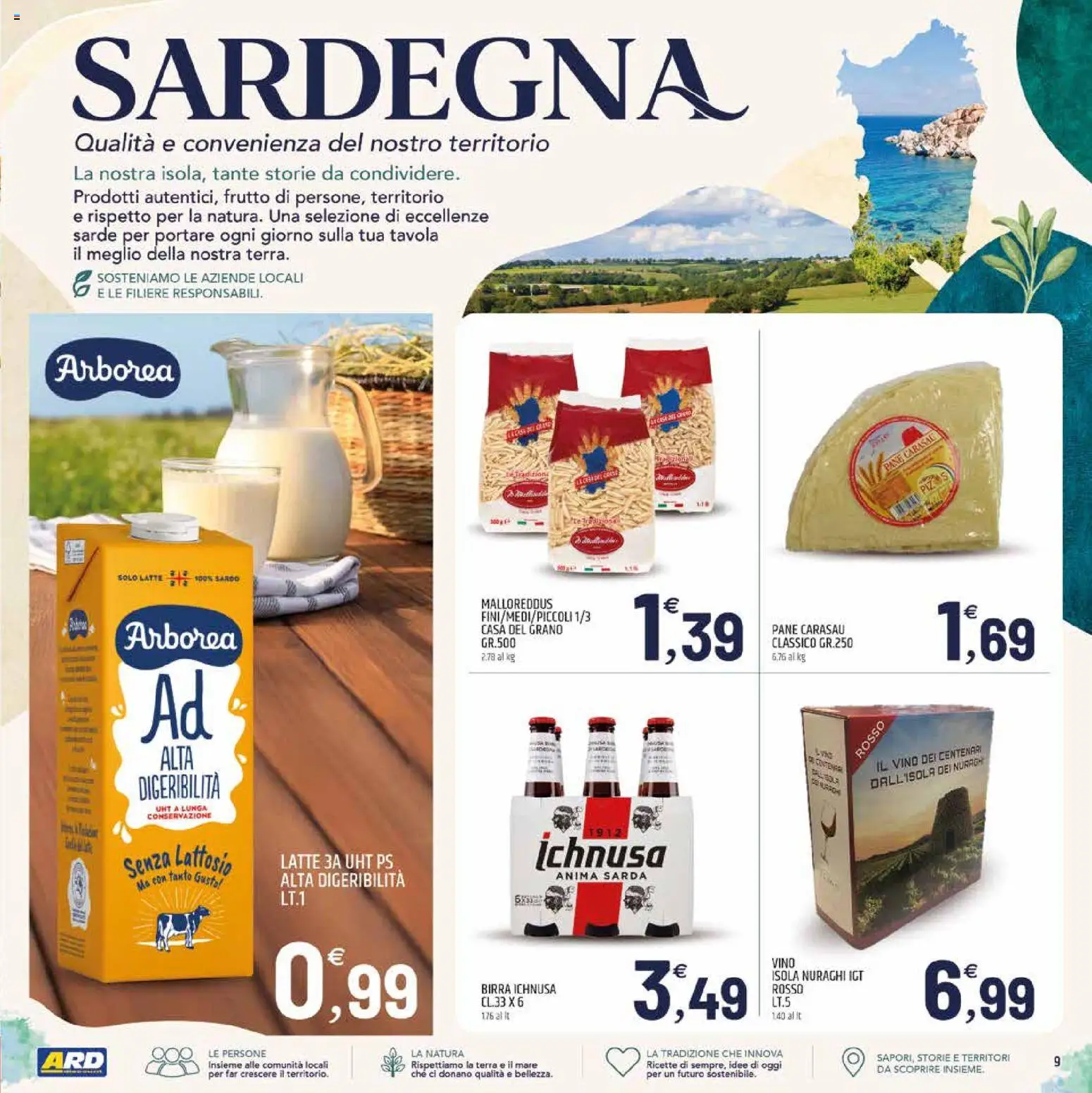 Volantino ARD Discount del 06.06.2026 | Pagina: 9 | Prodotti: Pane, Birra, Vino, Terra