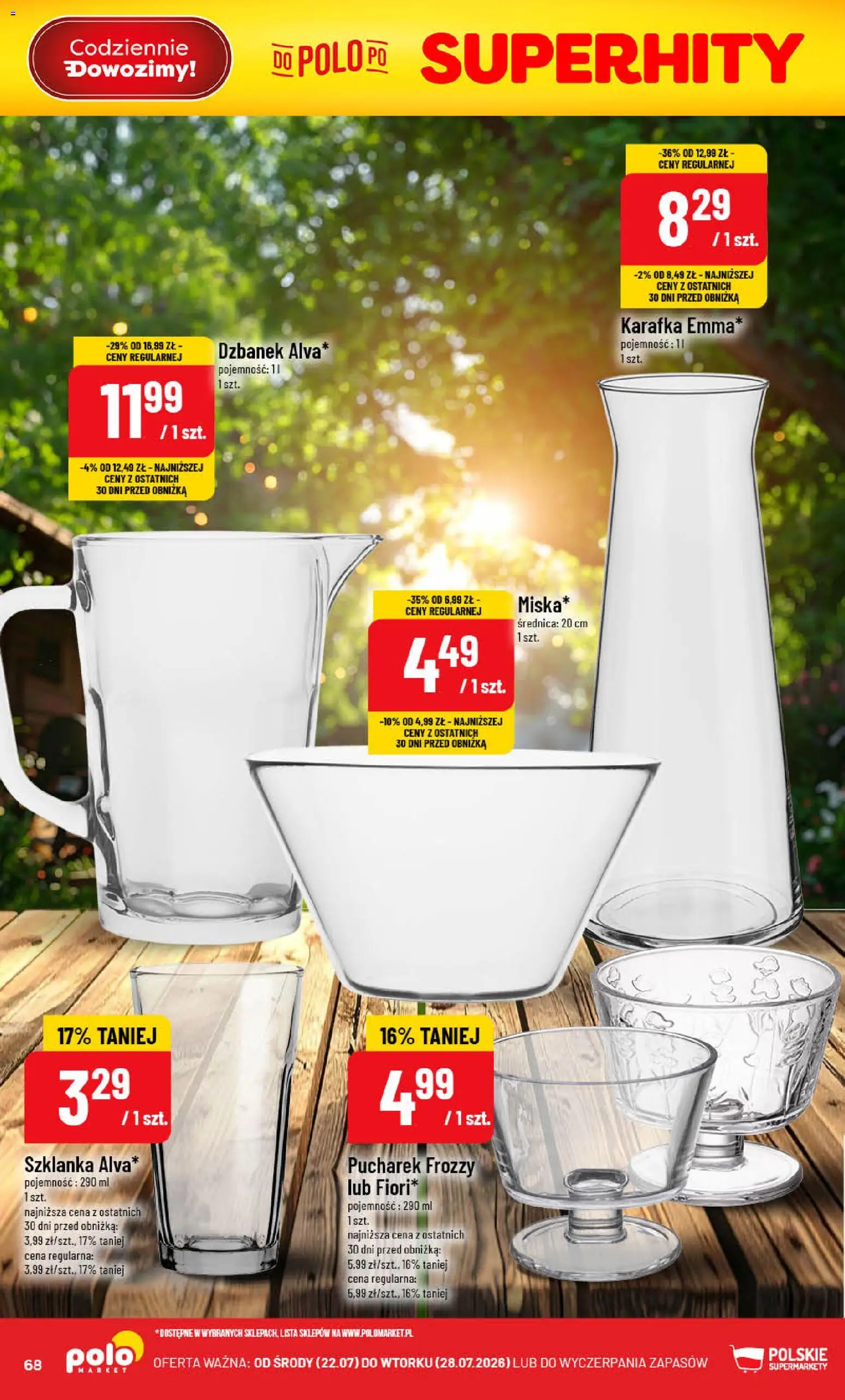 POLOmarket gazetka od 22.07.2026 | Strona: 68 | Produkty: Szklanka, Dzbanek
