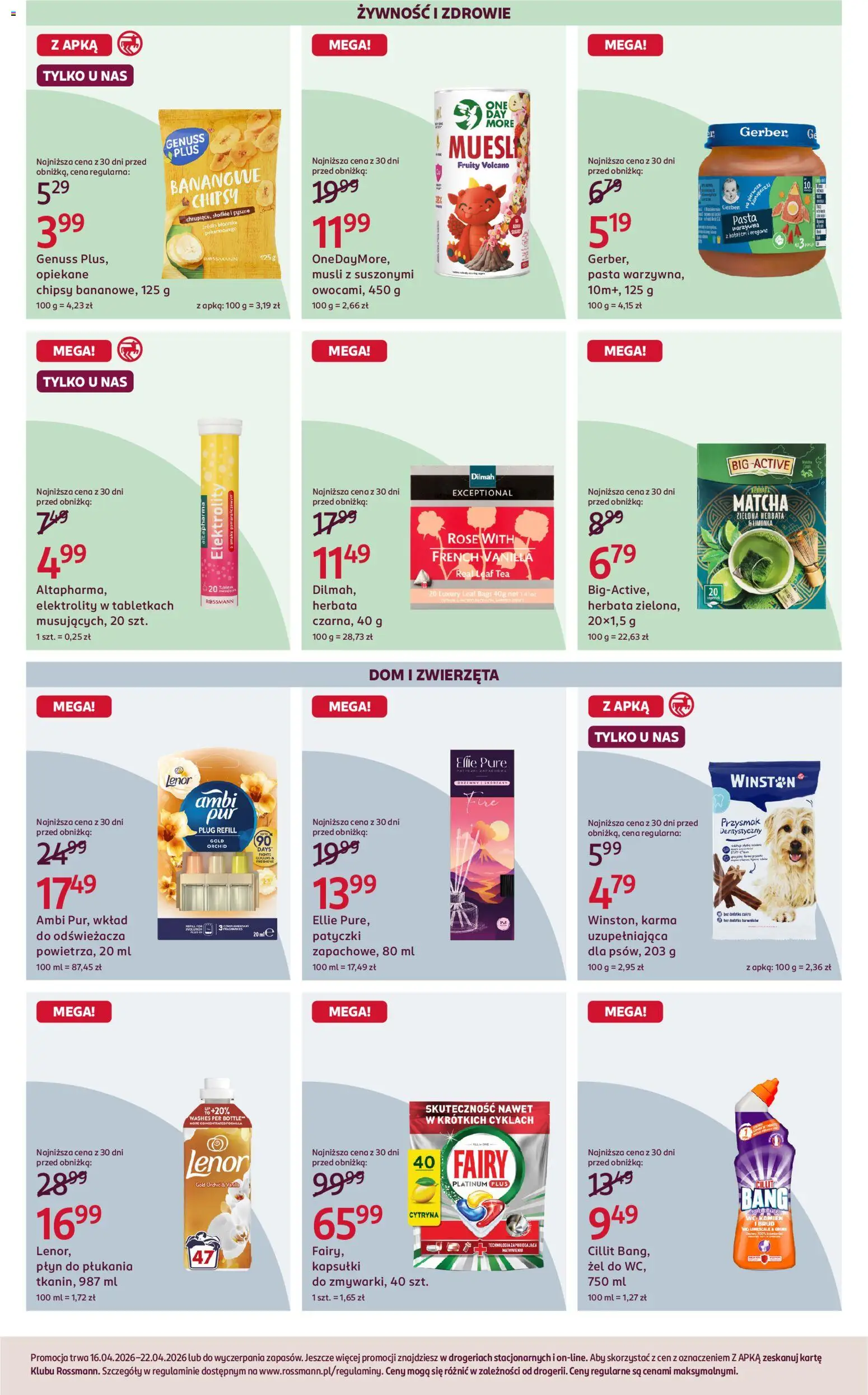Rossmann gazetka od 16.04.2026 | Strona: 3 | Produkty: Oregano, Musli, Herbata, Fairy