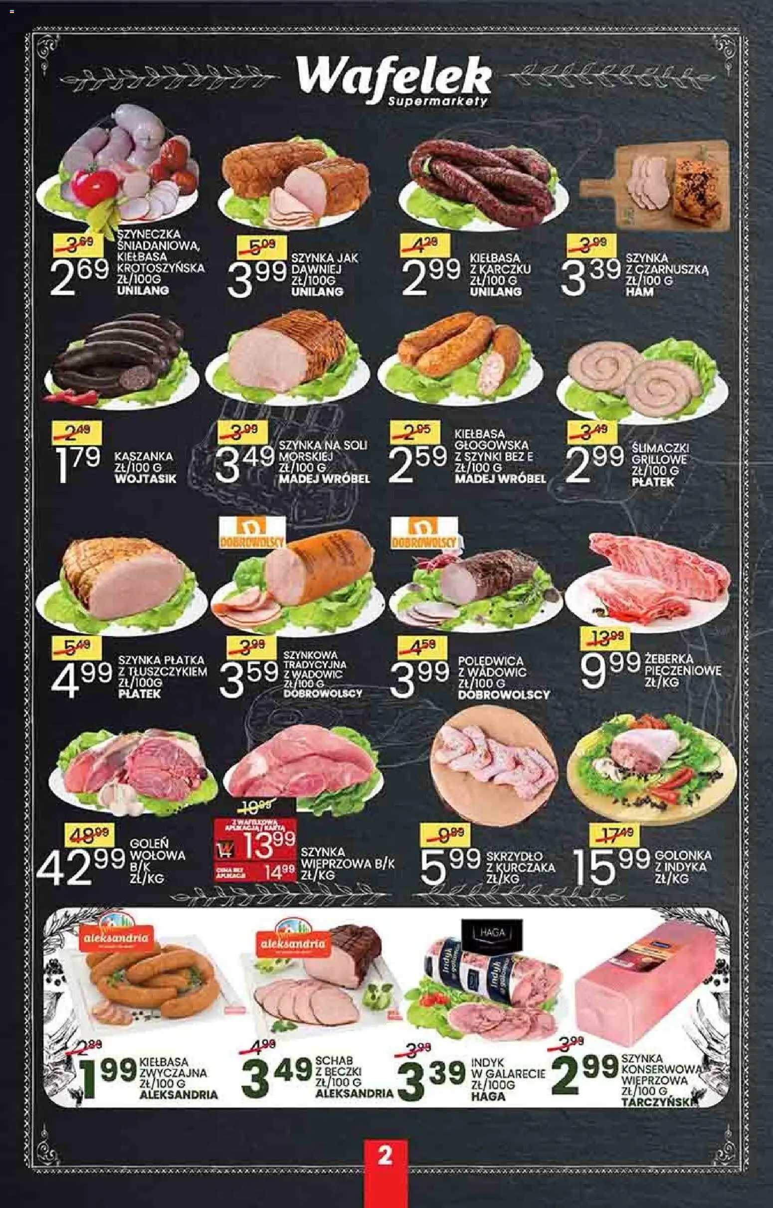 Wafelek - Wafelek Gazetka od 01.06.2026 | Strona: 2 | Produkty: Kiełbasa, Schab, Czarnuszka, Szynka