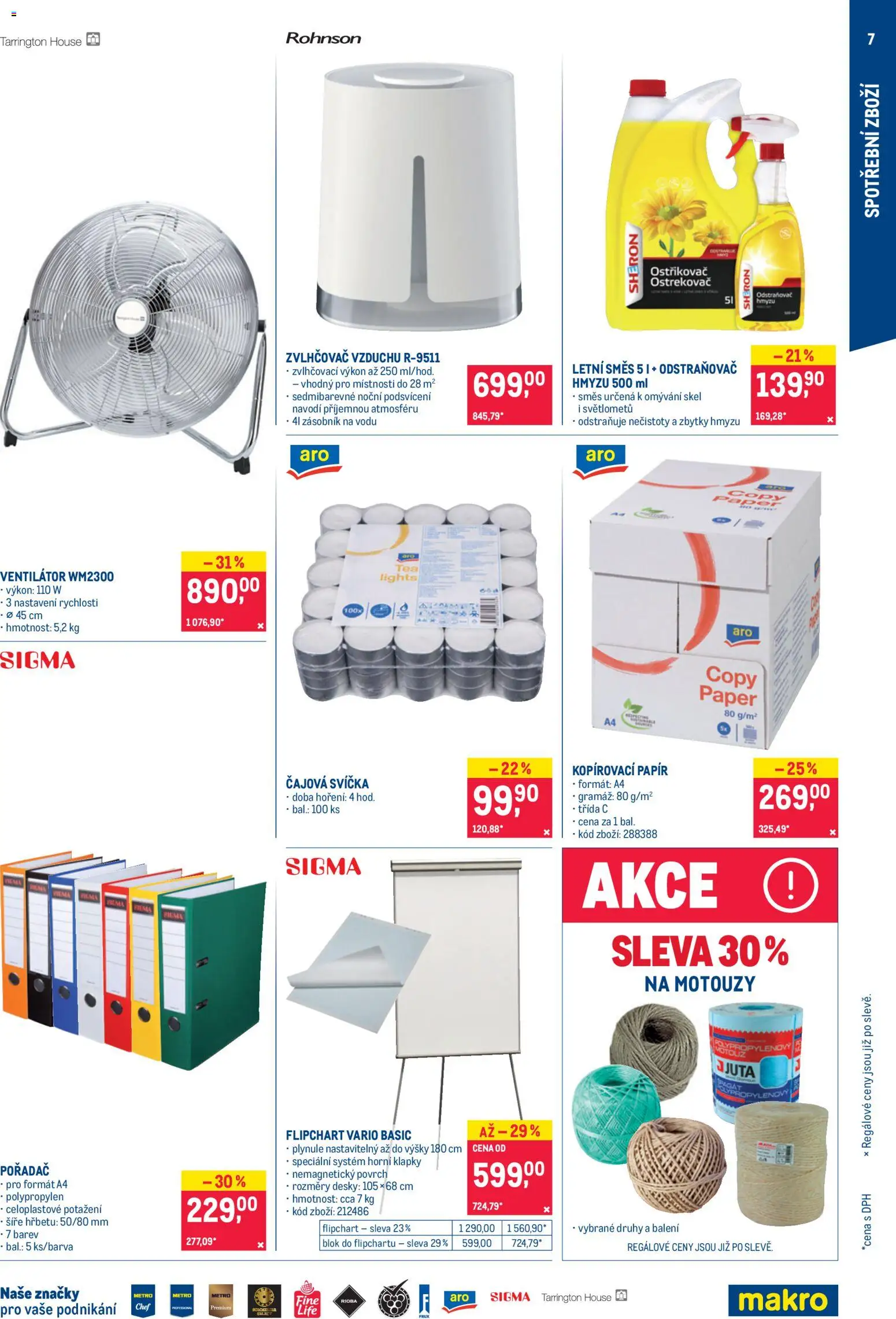 Makro leták - Nepotravinové zboží od 17.06.2026 | Strana: 7 | Produkty: Zásobník, Svíčka, Ventilátor, Desky