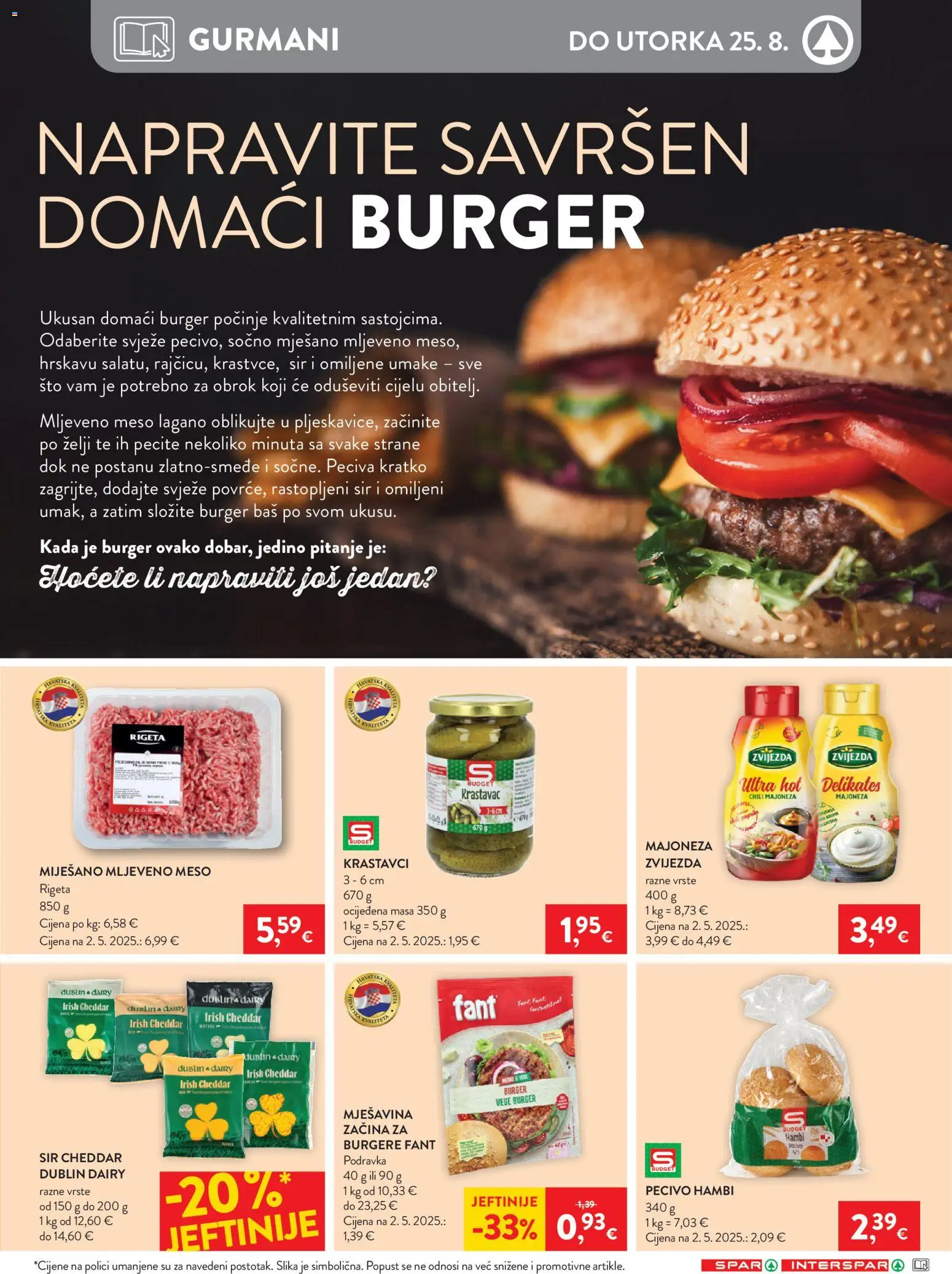 Spar katalog | vrijedi od 19.08.2026 | Stranica: 12 | Proizvodi: Cheddar, Sir, Krastavac, Majoneza