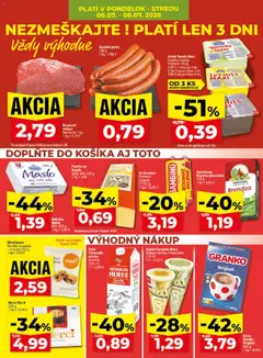 Klas leták platný od 06.07.2026 | Strana: 4 | Produkty: Syr, Gouda, Párky, Granko