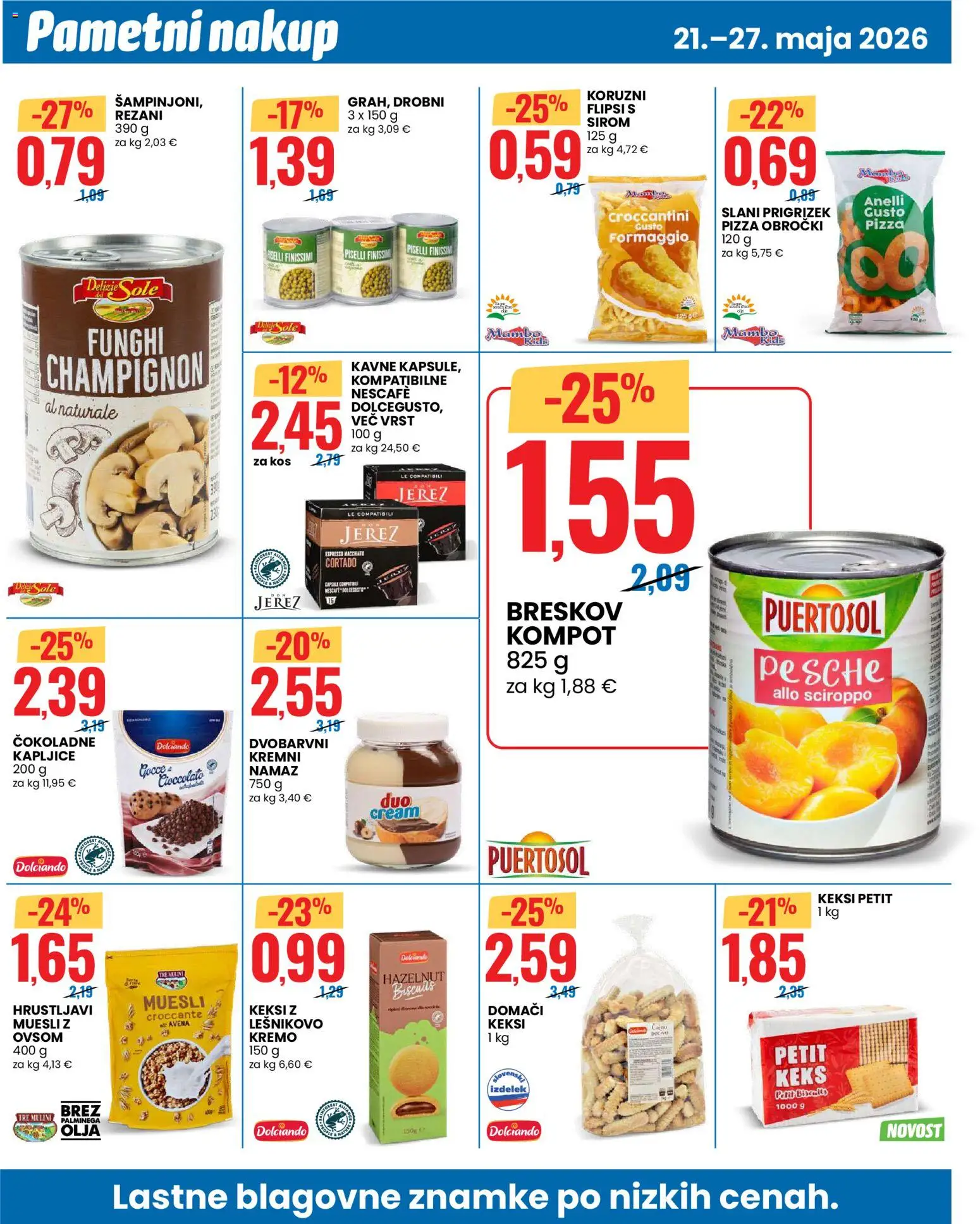 Novi Eurospin katalog ponudbe – veljaven od 21.05.2026 | Stran: 8 | Izdelki: Muesli, Namaz, Kos, Olje
