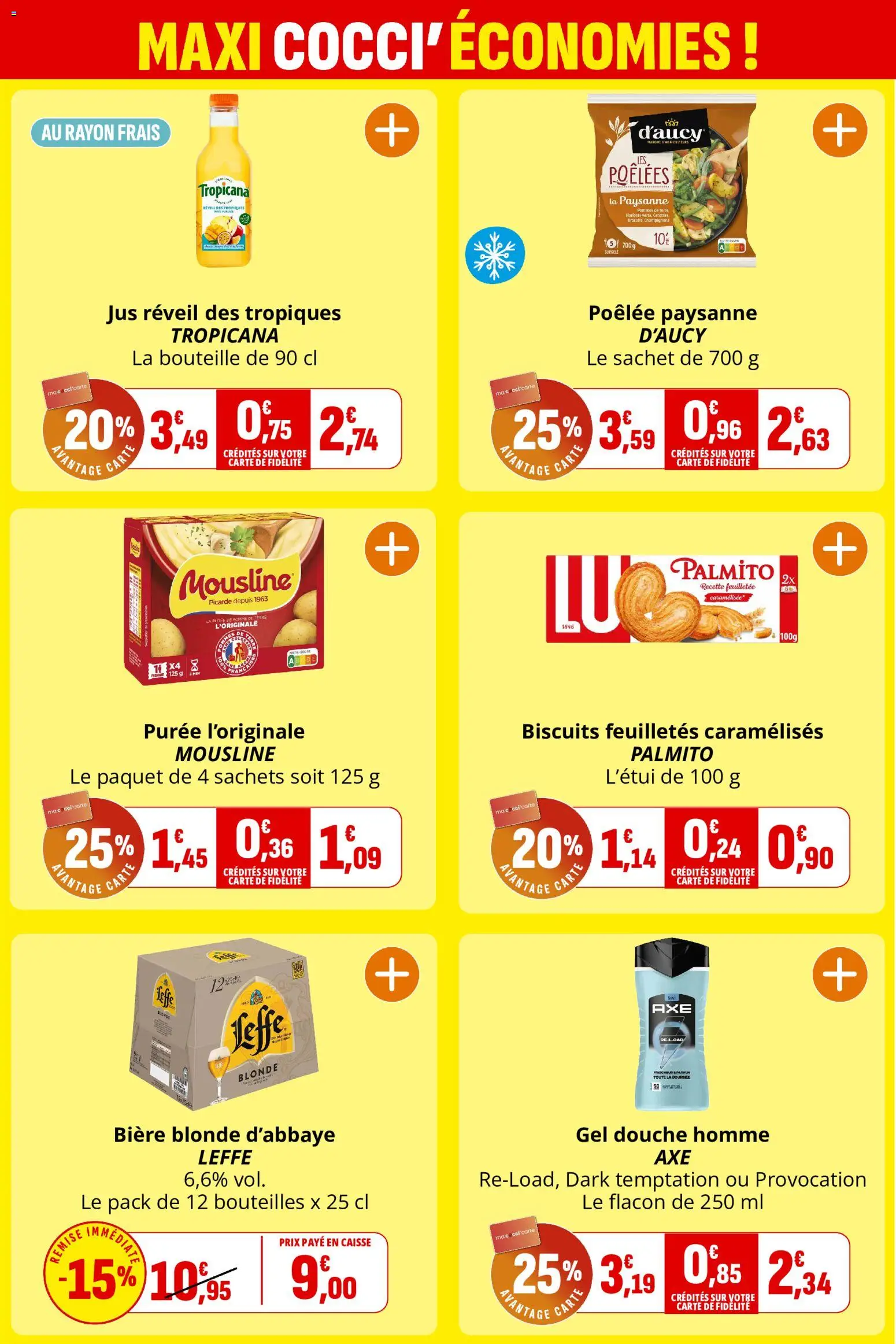 {H1} | Page: 3 | Produits: Leffe, Champignons, Bouteille, Biscuits