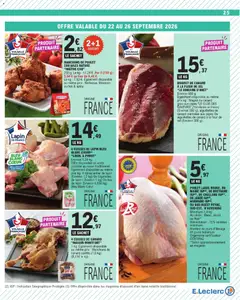 E.Leclerc - Prévisualisation de E.Leclerc catalogue valide à partir de 22/09/2026 | Page: 25 | Produits: Lapin, Poulet, Sel, Coq
