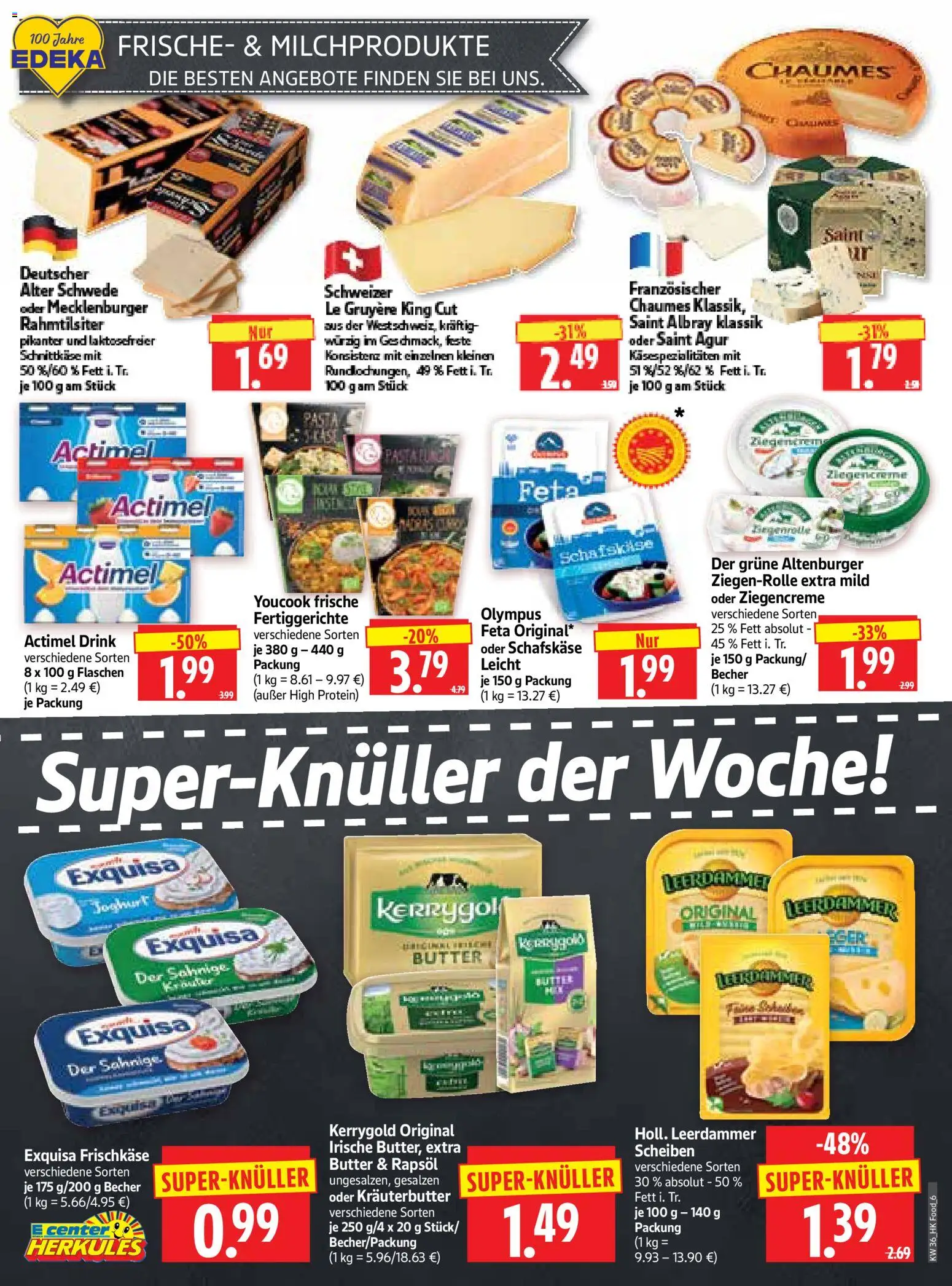 HERKULES Prospekt – gültig ab 31.08.2026 | Seite: 6 | Produkte: Butter, Rapsöl, Kräuterbutter, Schafskase
